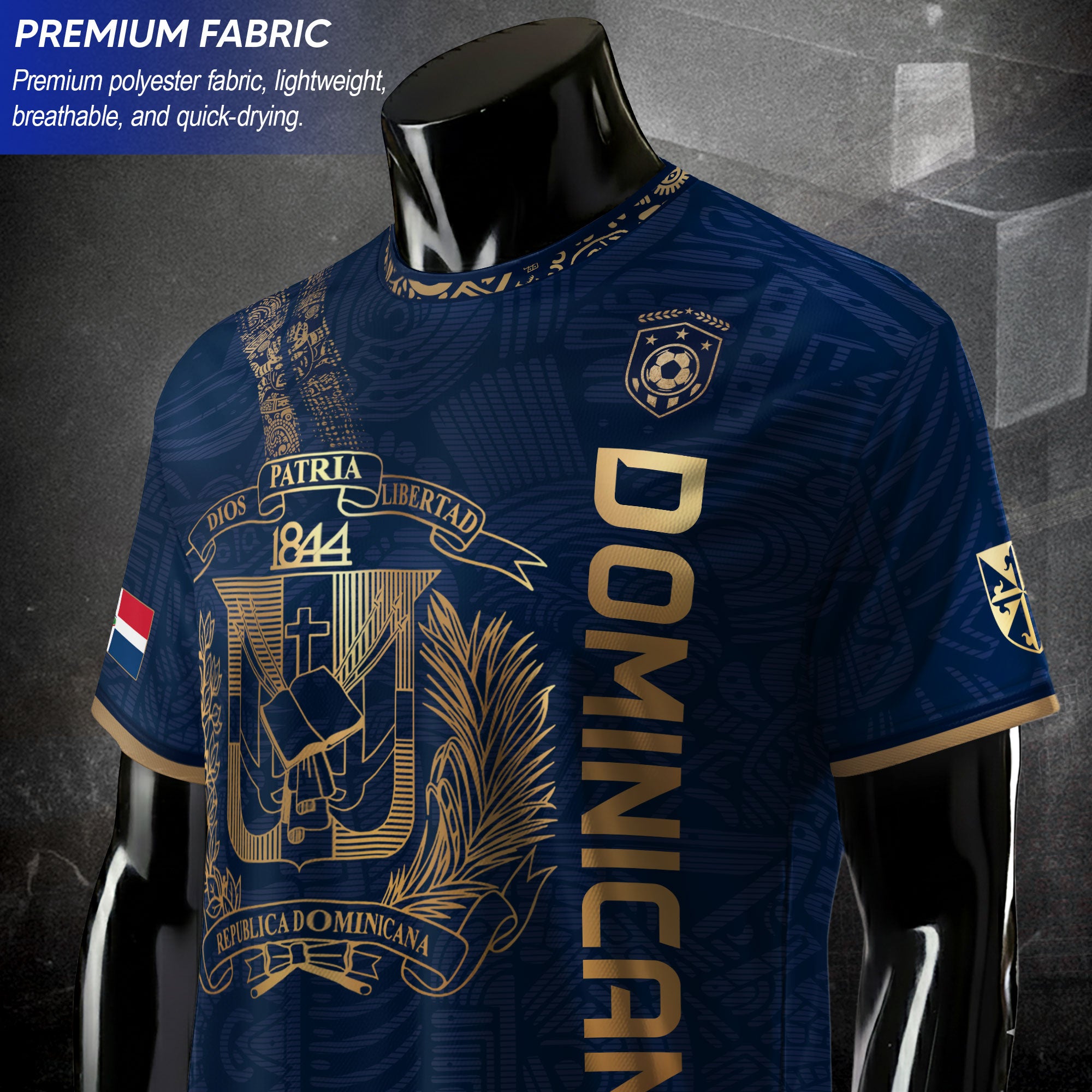 Dominican Republic Navy Gold Vintage National Heritage Shirt Soccer Jersey