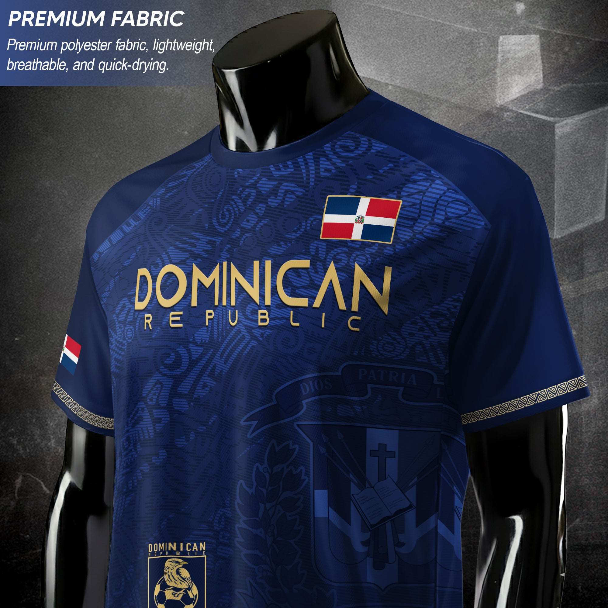 Dominican Heritage Soccer Jersey Navy And Gold, Cultural Pride and National Identity