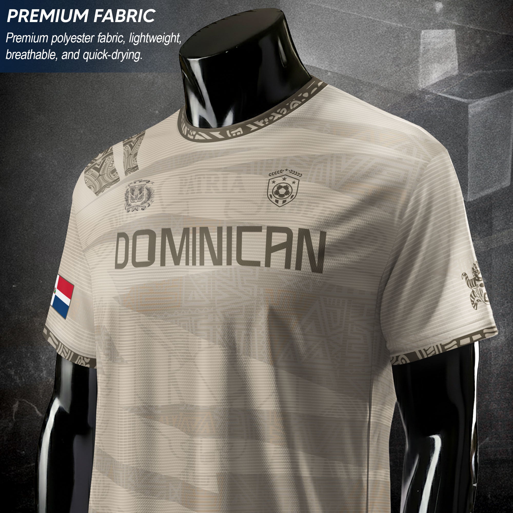 Dominican Republic Heritage Beige Earth Tone National Soccer Jersey