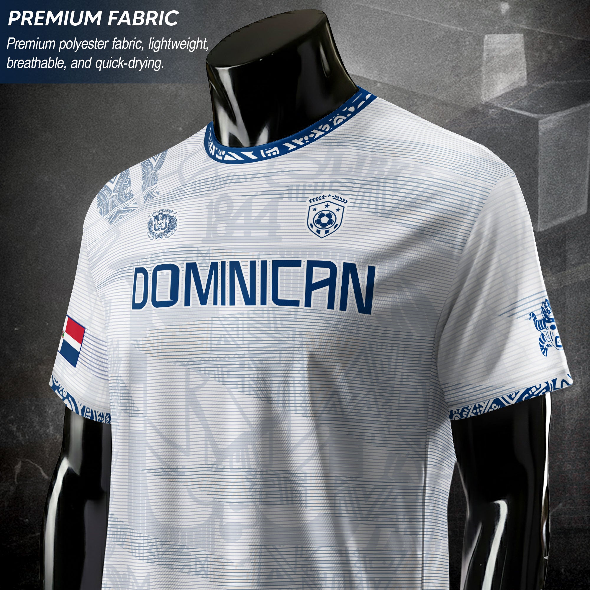 Dominican Republic Heritage White Blue National Soccer Jersey