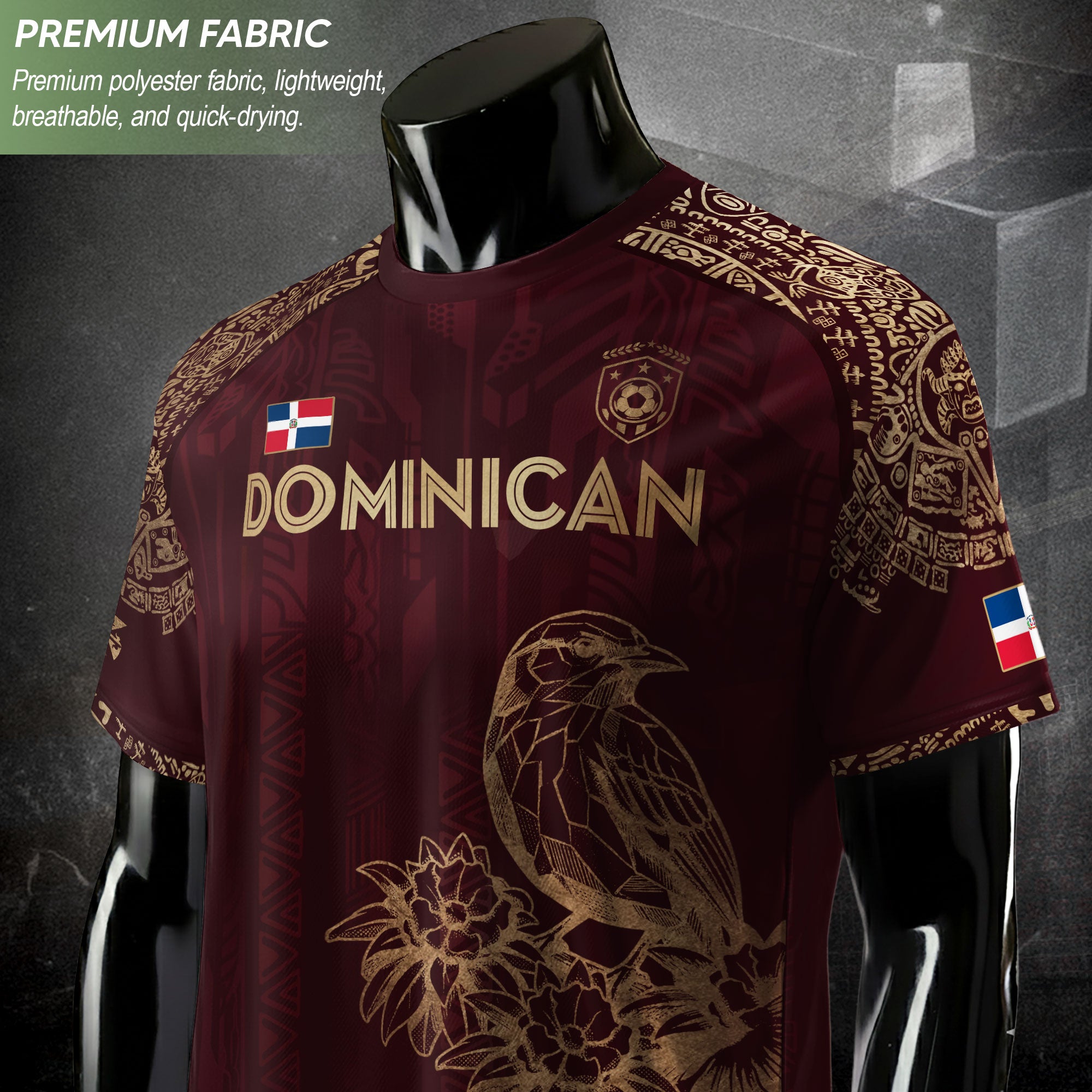 Dominican Republic Orgullo Dominicano Maroon Gold Cigua Palmera Soccer Jersey