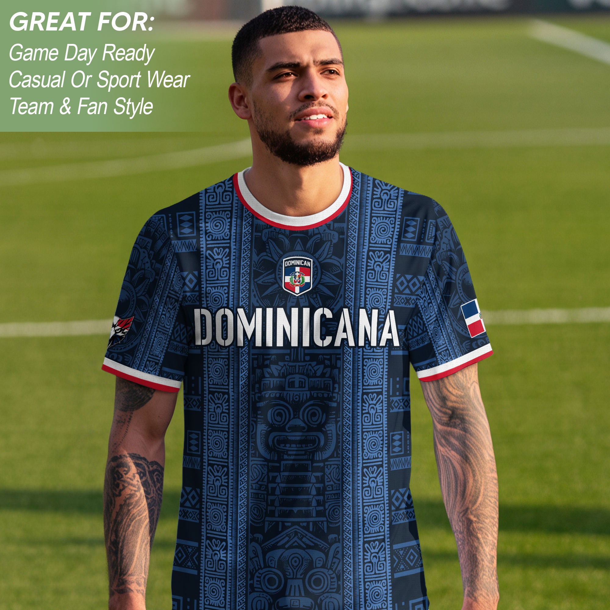 Dominican Cultural Heritage Soccer Jersey Navy, Identity & Pride Edition
