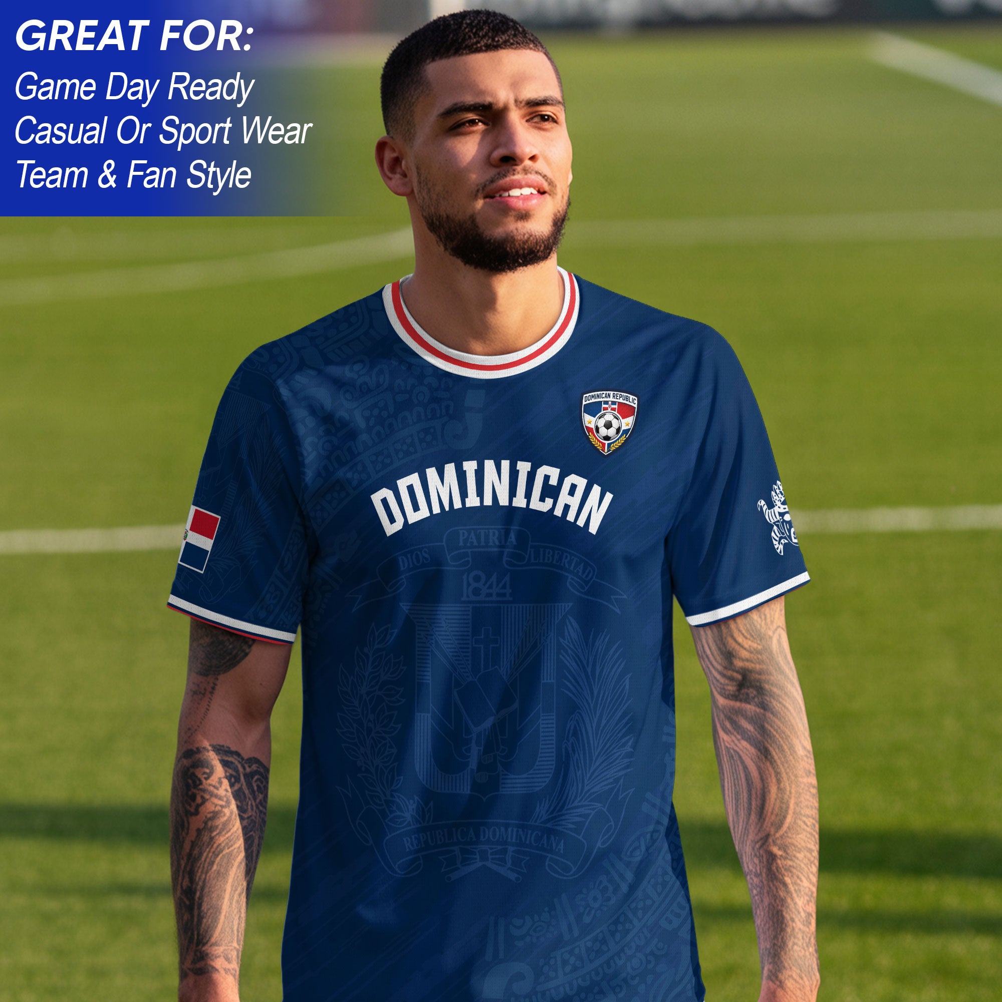 Dominican Republic Heritage Royal Navy National Graphic Soccer Jersey