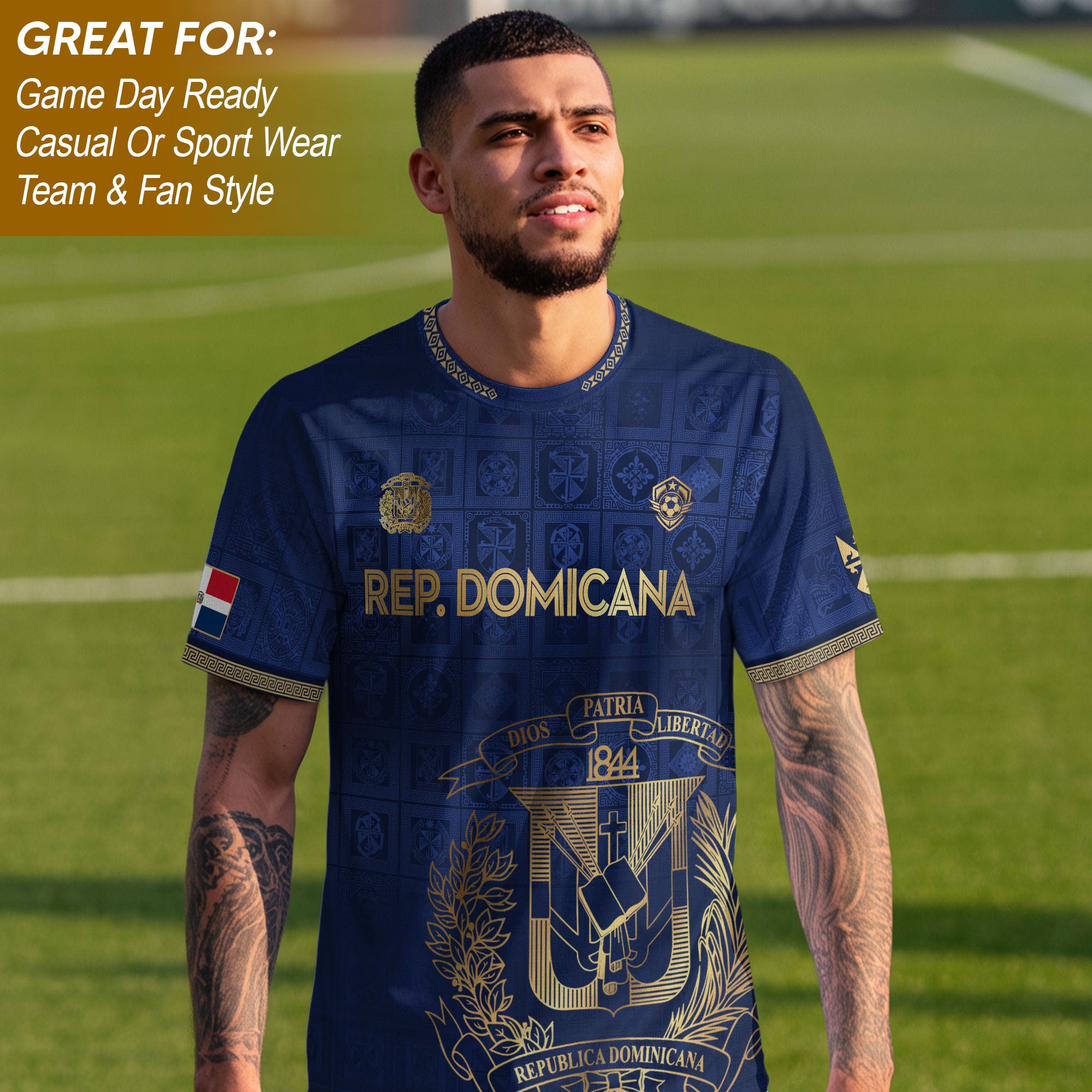 Dominican Republic Heritage Navy Gold Athletic Independence Soccer Jersey