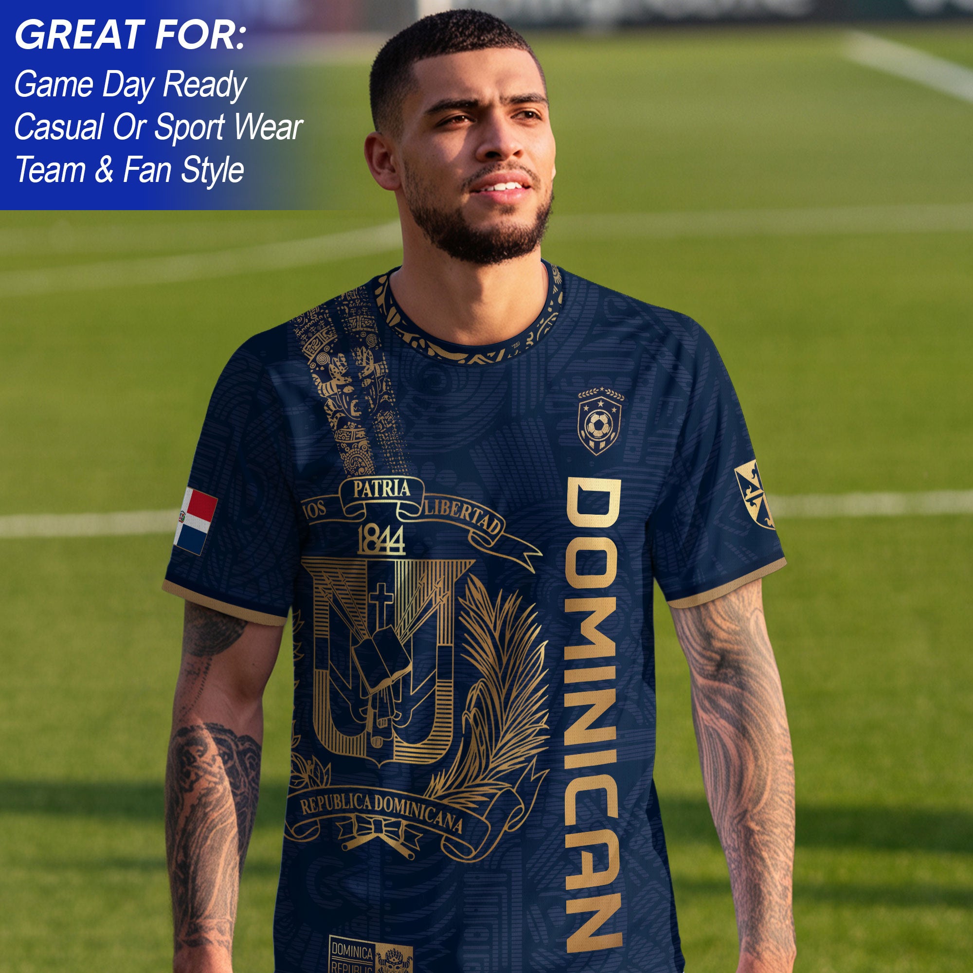 Dominican Republic Navy Gold Vintage National Heritage Shirt Soccer Jersey