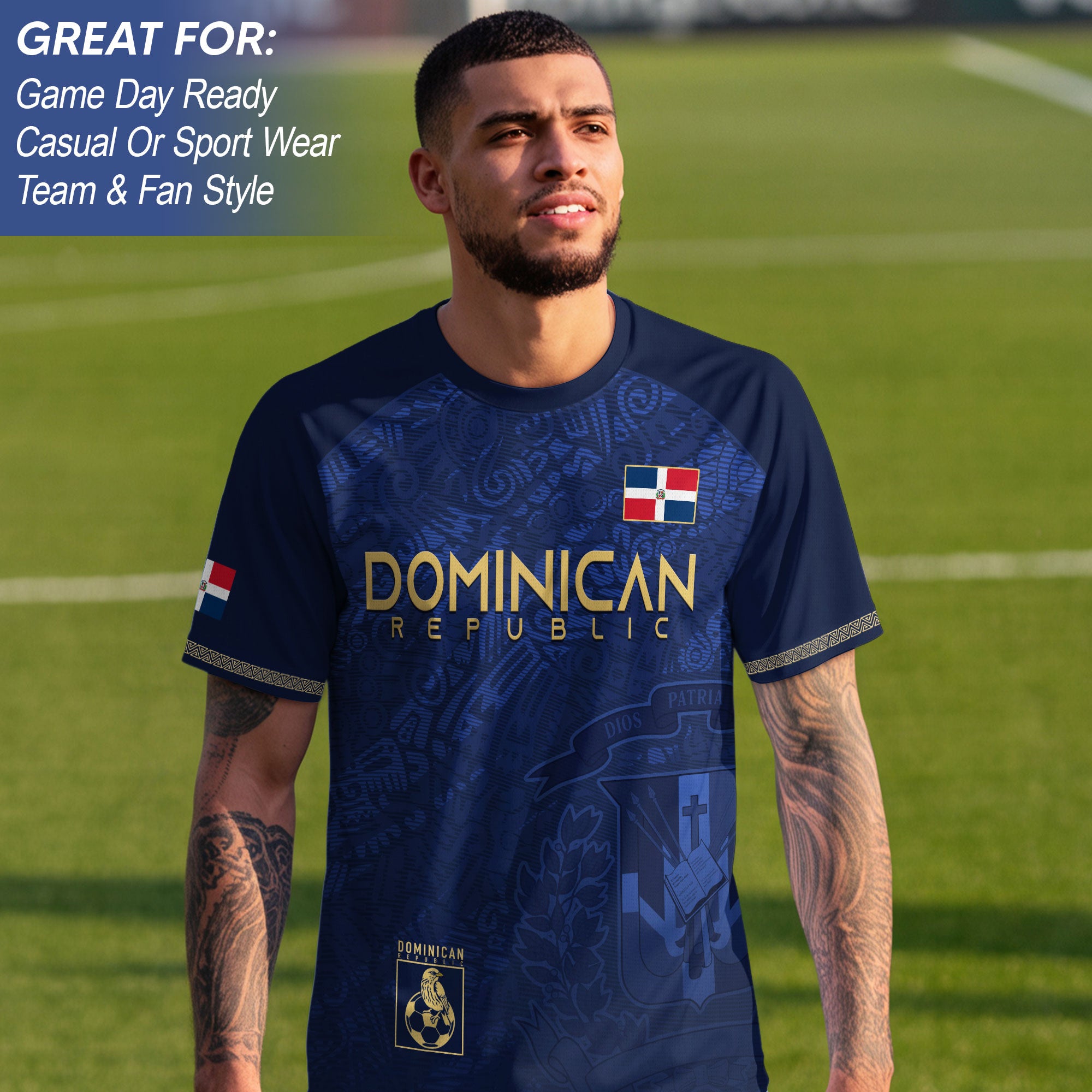 Dominican Heritage Soccer Jersey Navy And Gold, Cultural Pride and National Identity