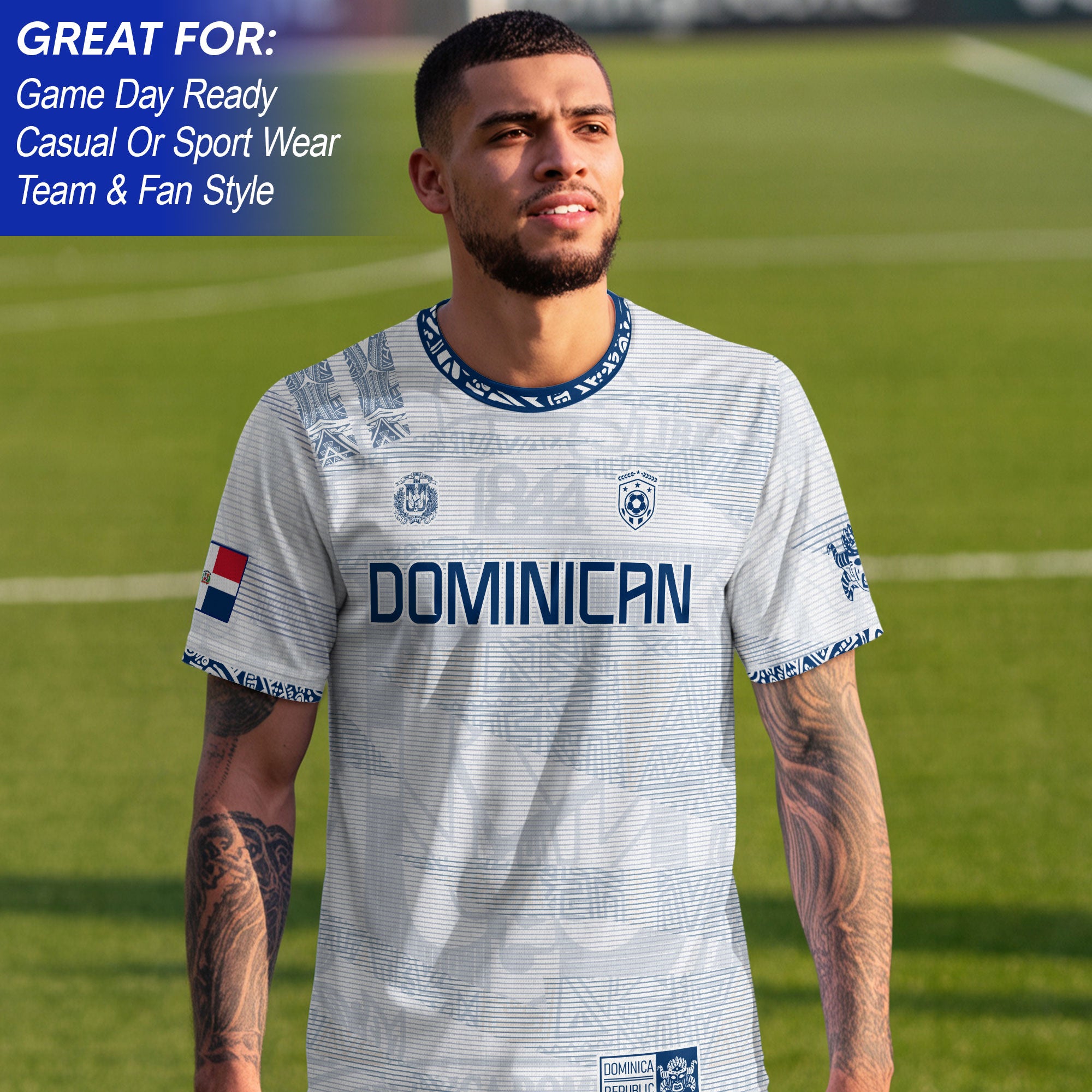 Dominican Republic Heritage White Blue National Soccer Jersey