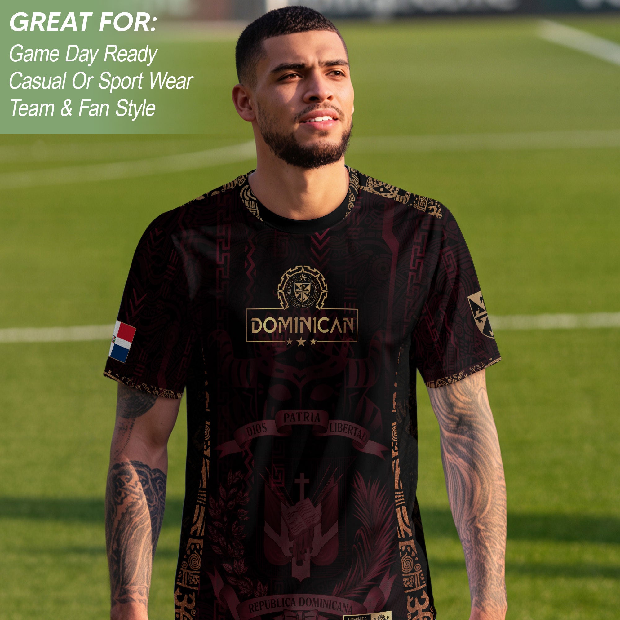Dominican Republic Orgullo Dominicano Dark Maroon Mask Vintage Soccer Jersey