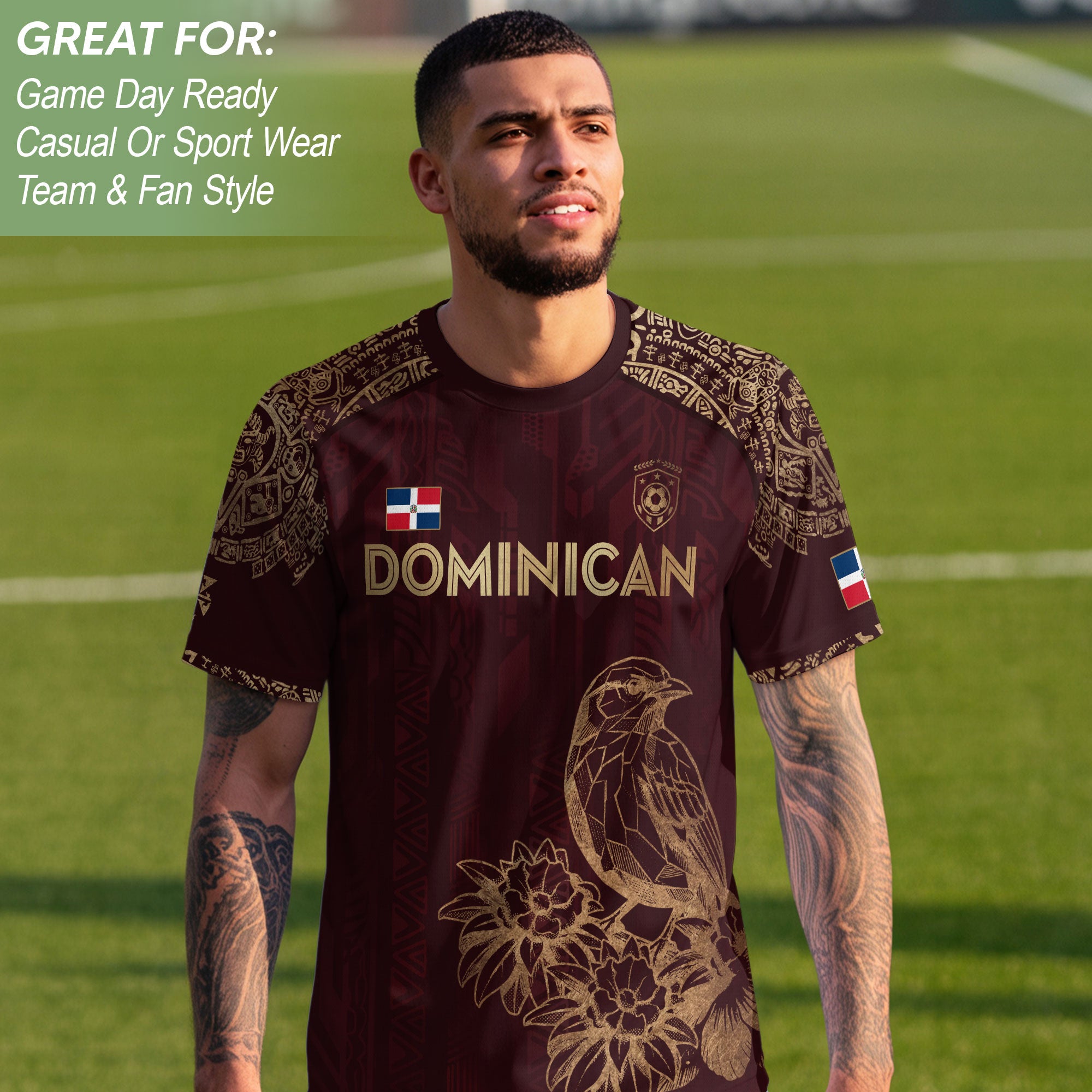 Dominican Republic Orgullo Dominicano Maroon Gold Cigua Palmera Soccer Jersey