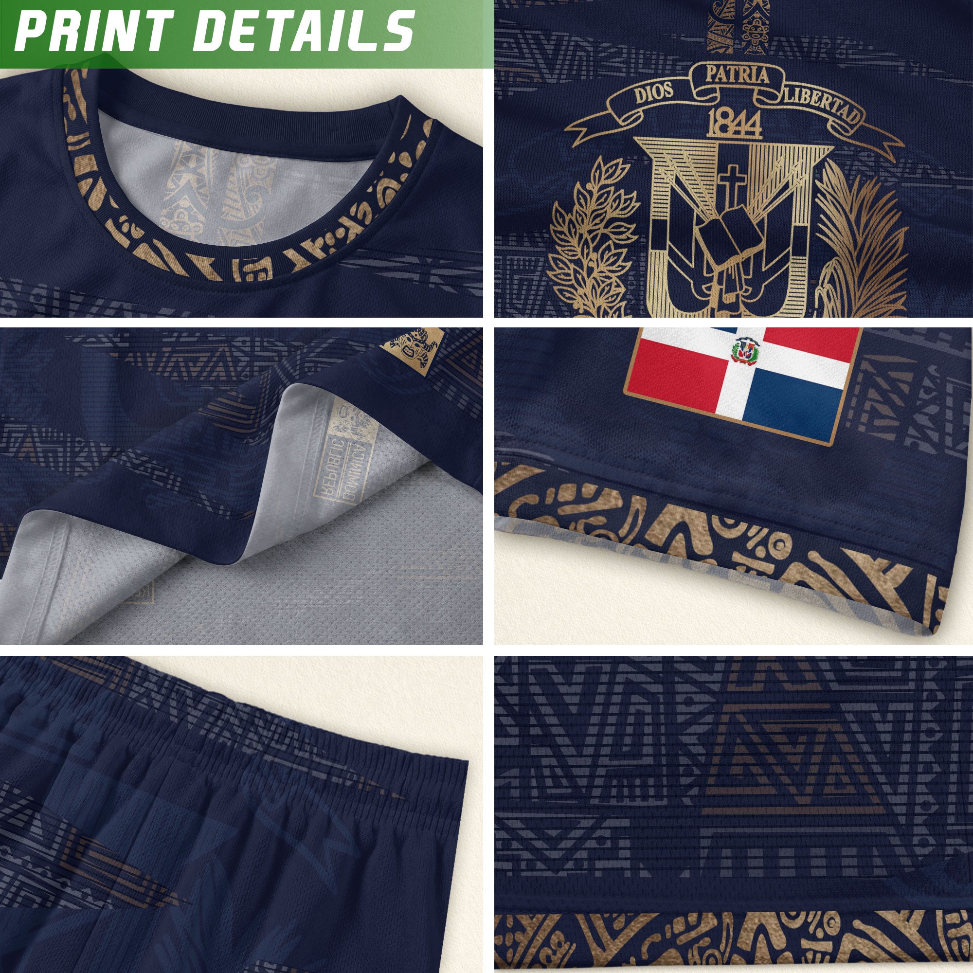Dominican Republic Youth Soccer Jersey Navy Gold Cultural Pride