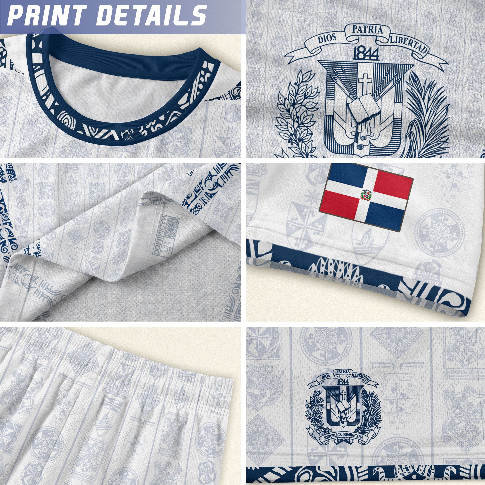 Dominican Republic Kids Youth Orgullo Dominicano White Patchwork Soccer Jersey