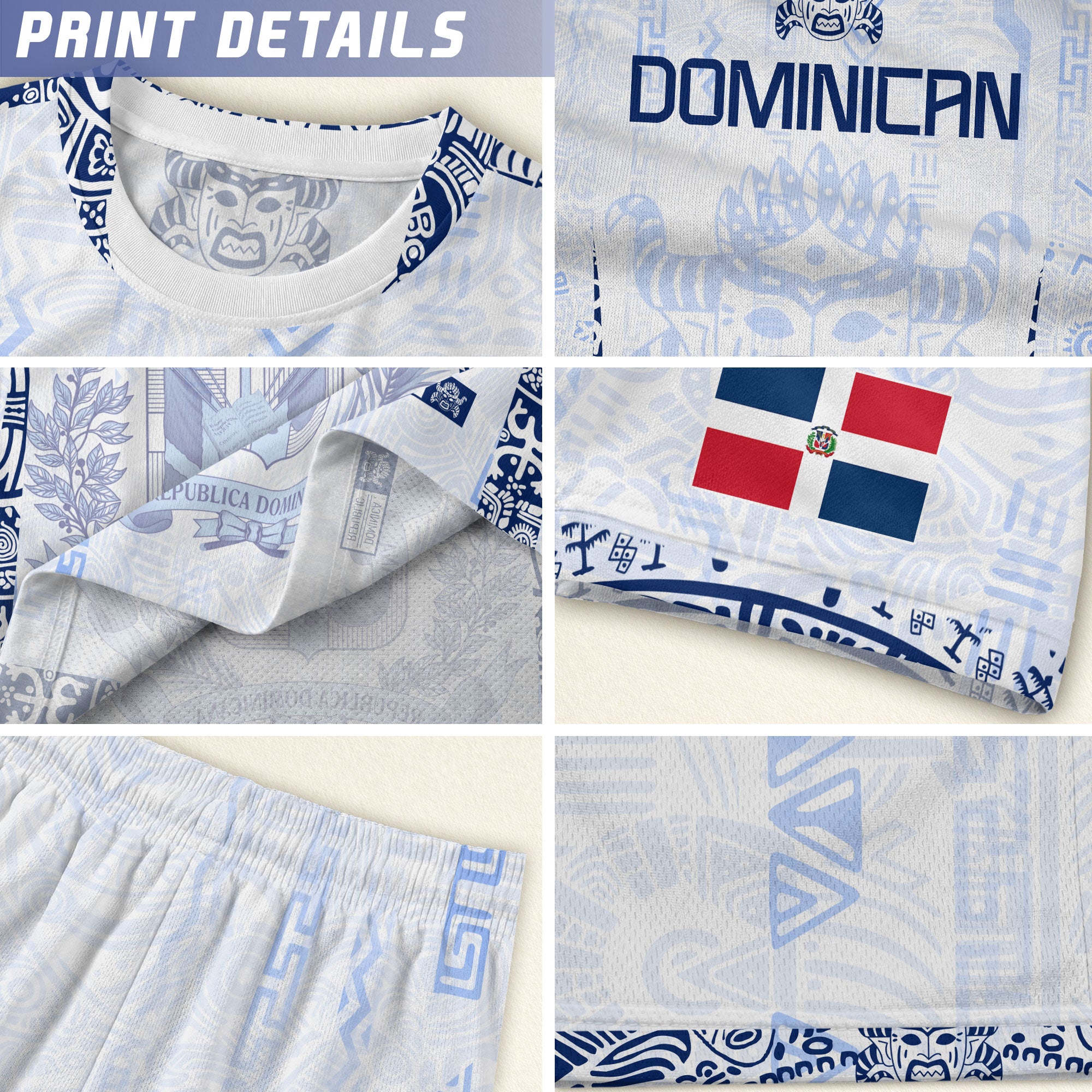 Dominican Republic Kids Youth Orgullo Dominicano White Vintage Mask Soccer Jersey