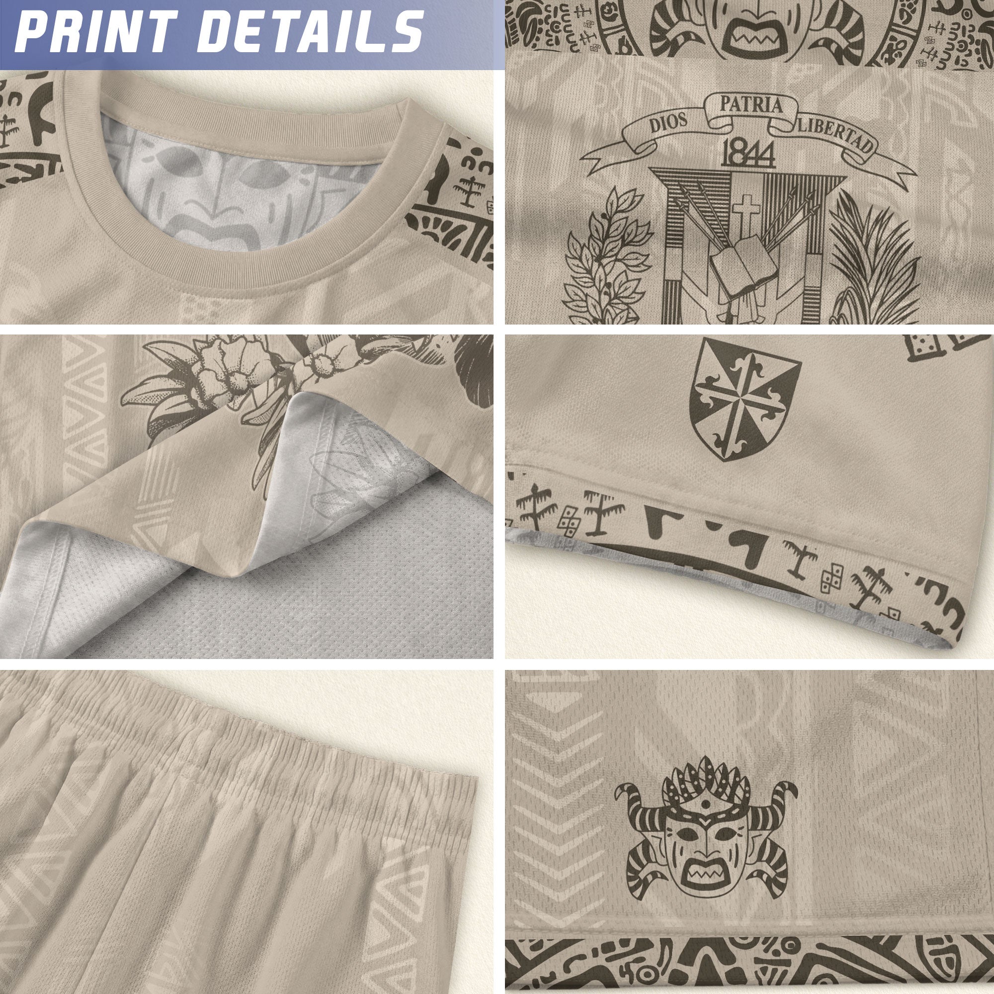 Dominican Republic Kids Youth Orgullo Dominicano Beige Tan Cigua Palmera Soccer Jersey