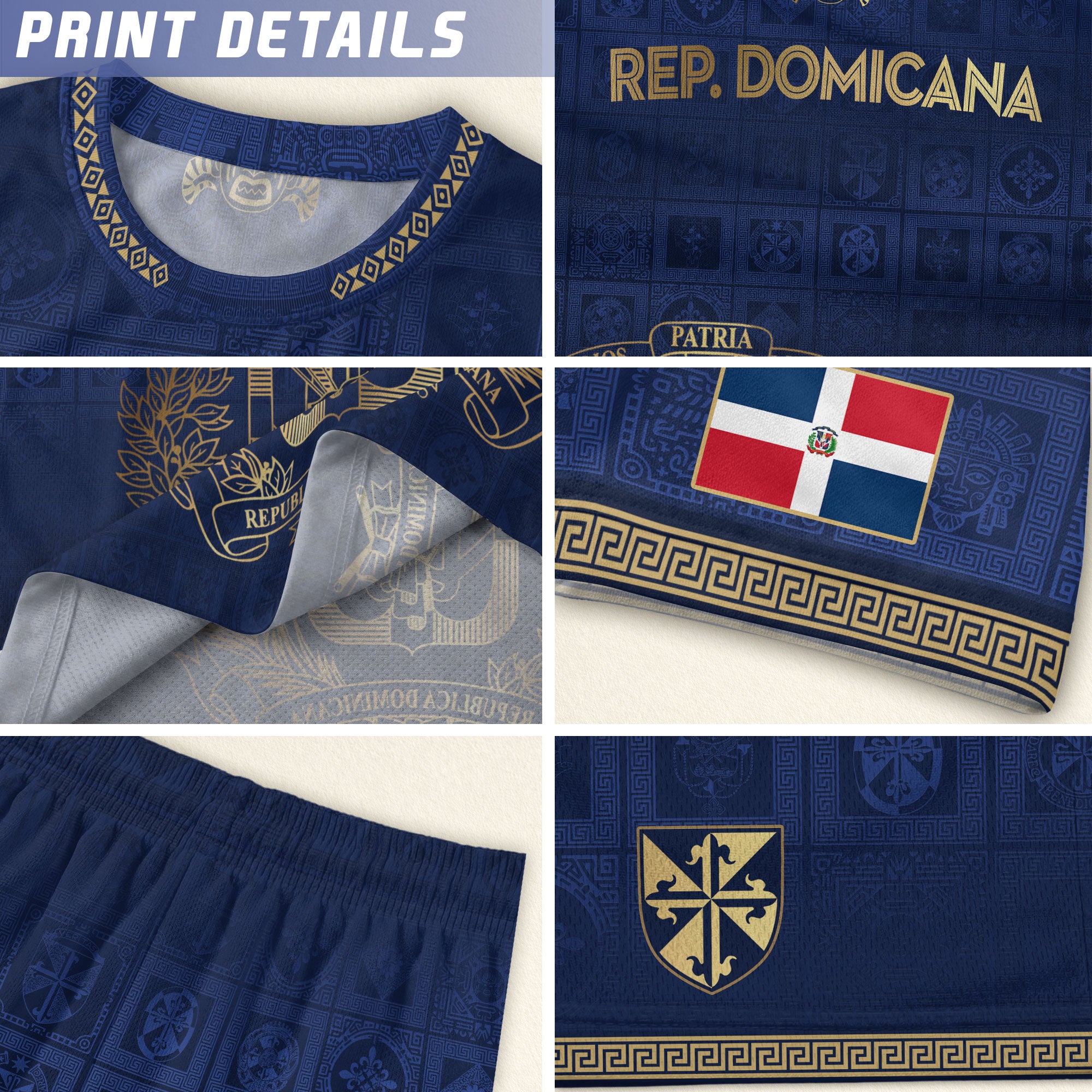 Dominican Republic Kids Soccer Jersey Navy Gold Heritage Edition