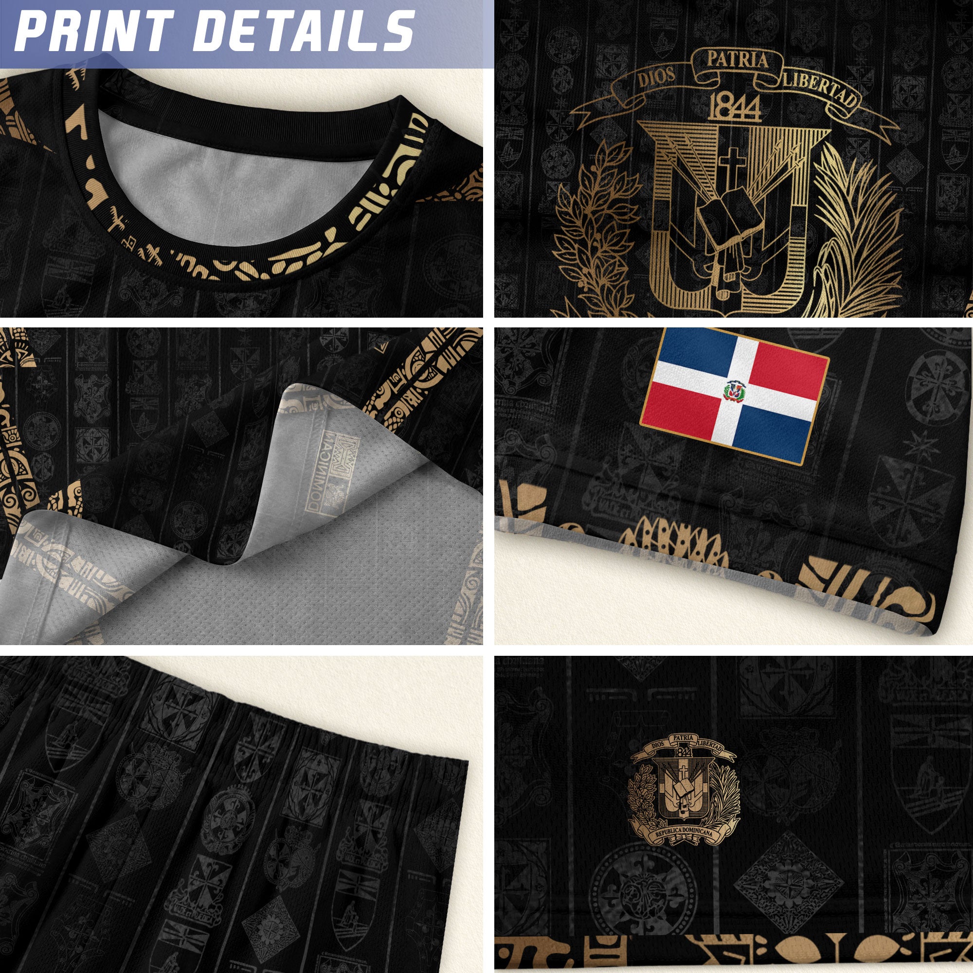 Dominican Cultural Heritage Kids Soccer Jersey Black National Pride Collection