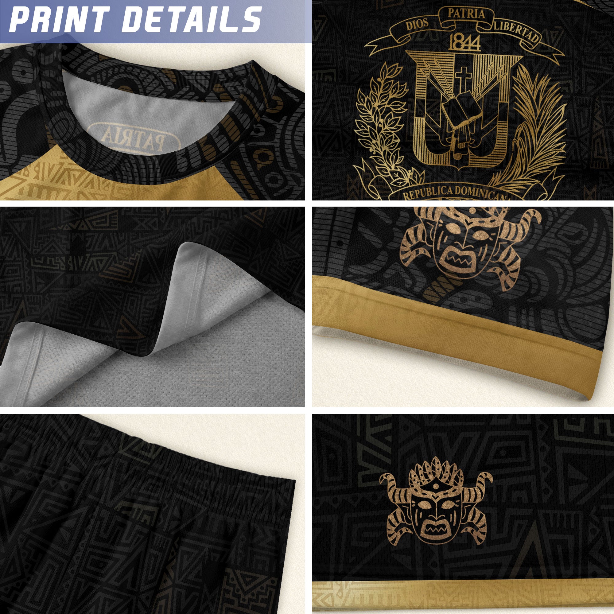 Dominican Republic Kids Soccer Jersey Black Gold Cultural Pride Edition