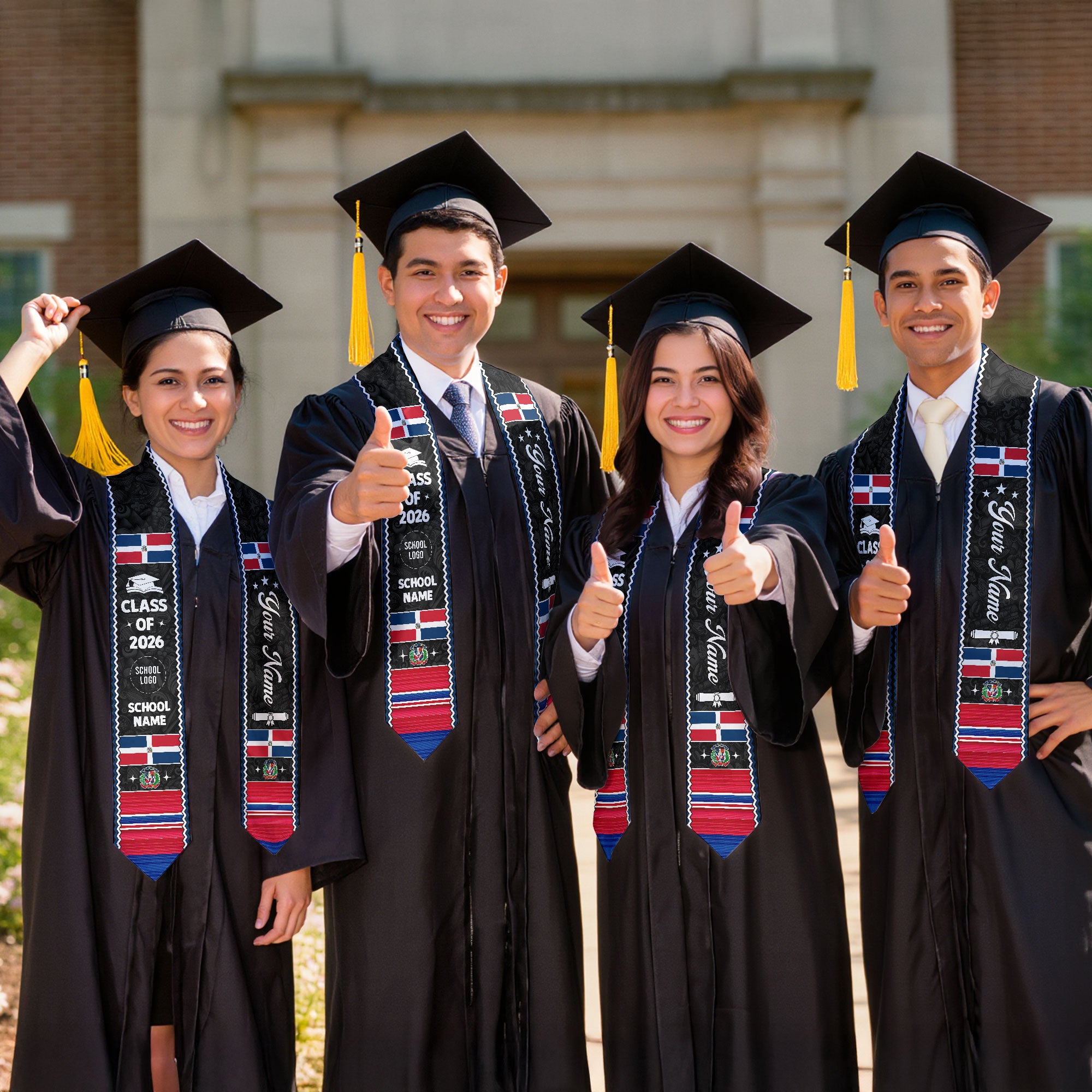 Custom Dominican Graduation Stole, DR Grad Sash Gift, Class of 2026 Senior Graduate