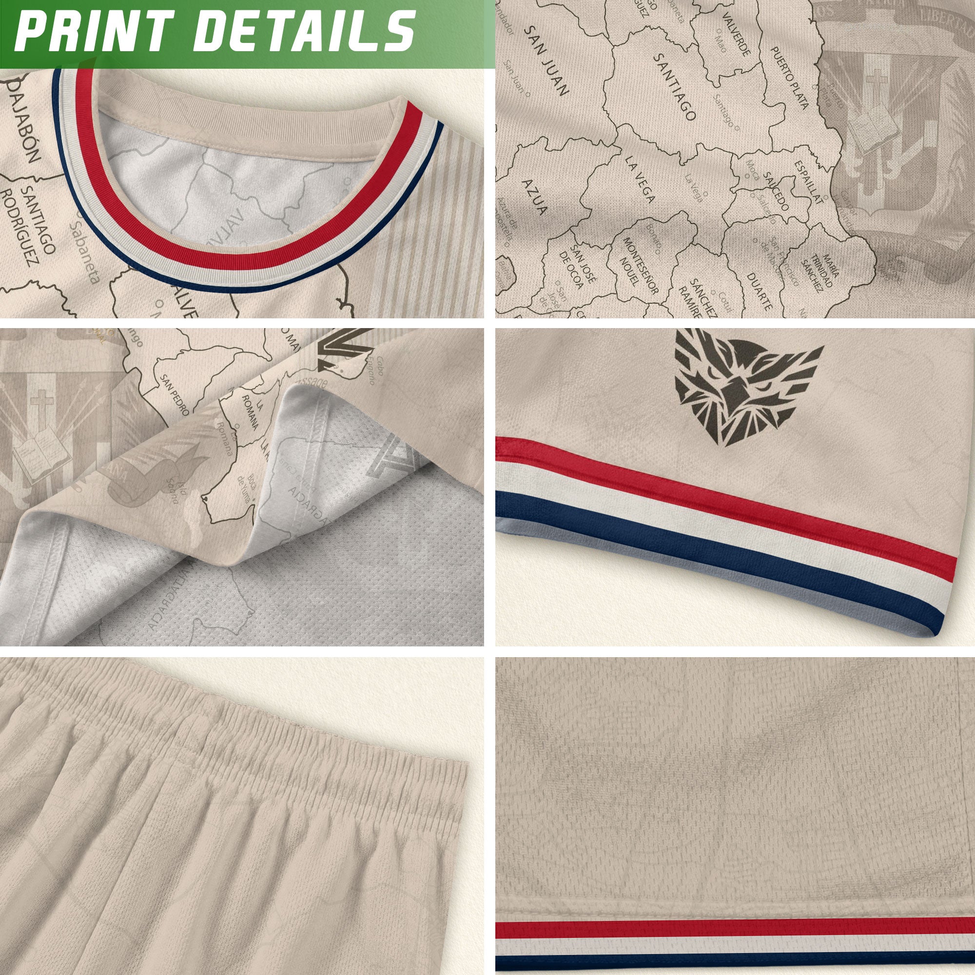 Dominican Heritage Soccer Jersey Beige, Cultural Identity Pride Collection