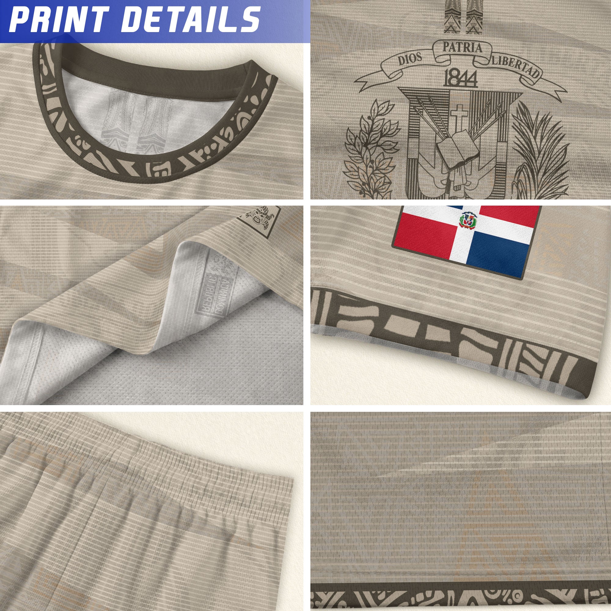 Dominican Republic Heritage Beige Earth Tone National Soccer Jersey
