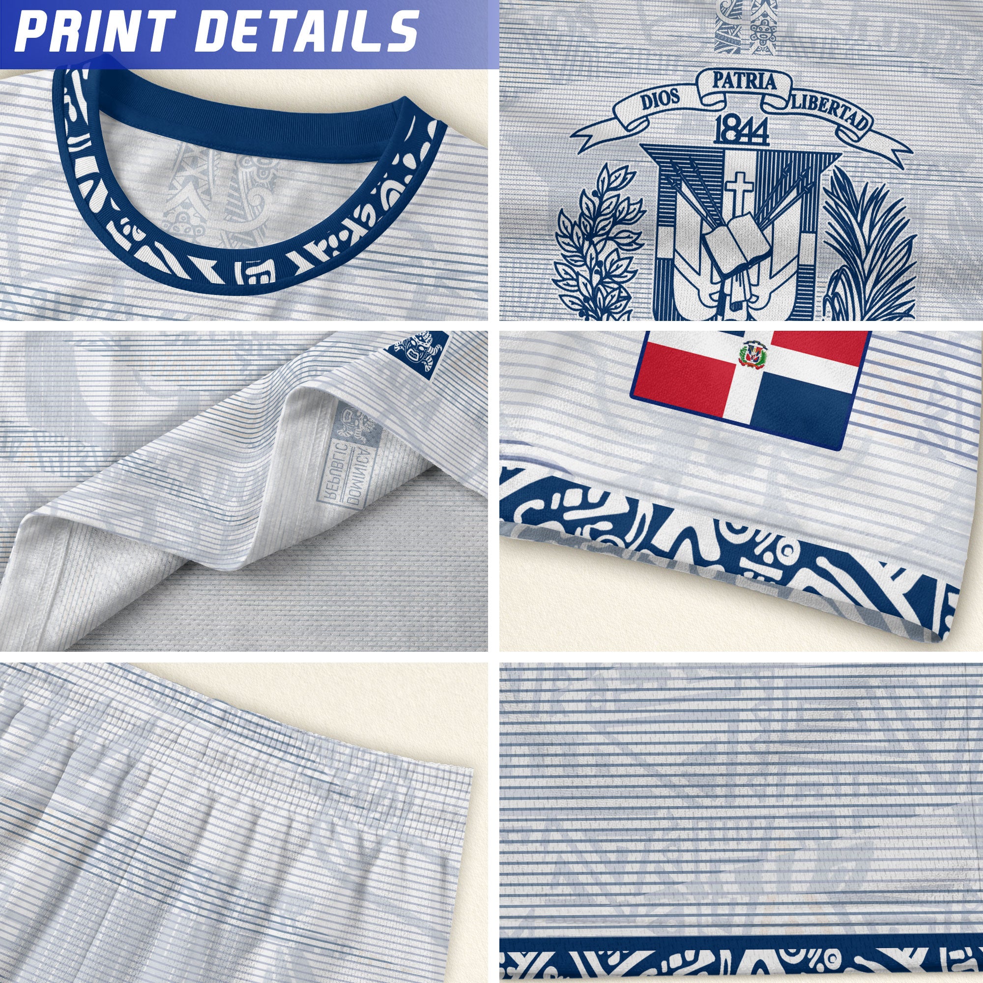 Dominican Republic Heritage White Blue National Soccer Jersey