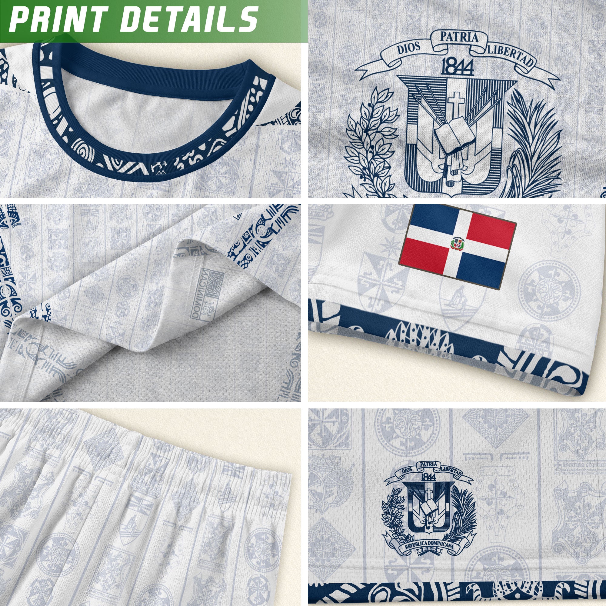 Dominican Republic Heritage White Patchwork Soccer Jersey