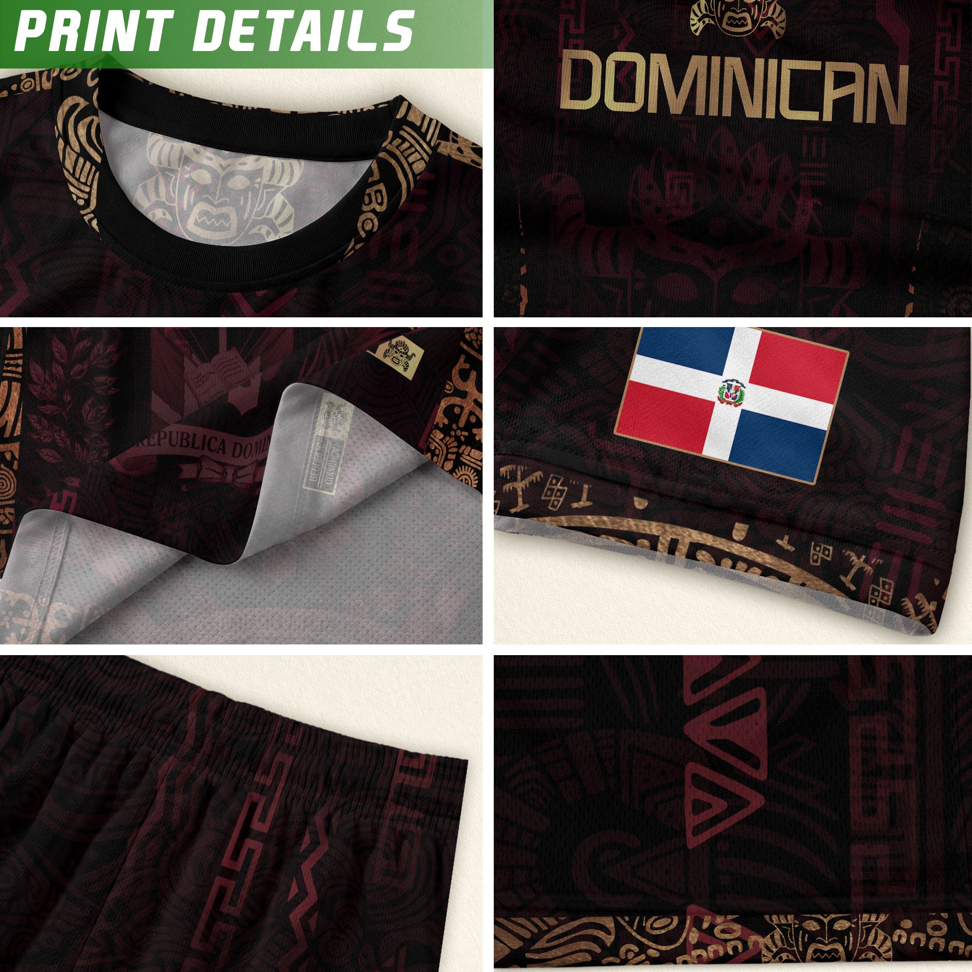 Dominican Republic Orgullo Dominicano Dark Maroon Mask Vintage Soccer Jersey