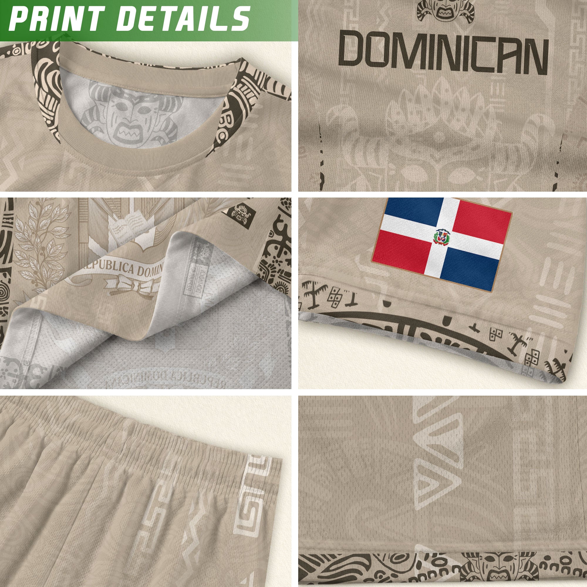 Dominican Republic Orgullo Dominicano Beige Mask Retro Soccer Jersey
