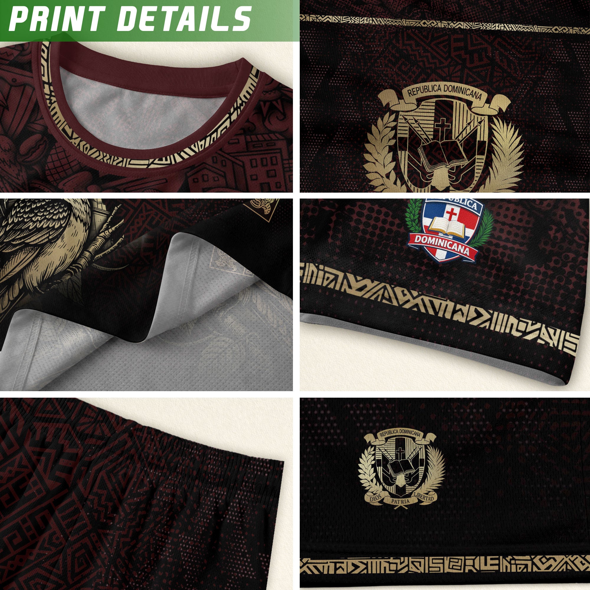 Dominican Cultural Legacy Soccer Jersey Maroon Black, Identity & Pride Apparel