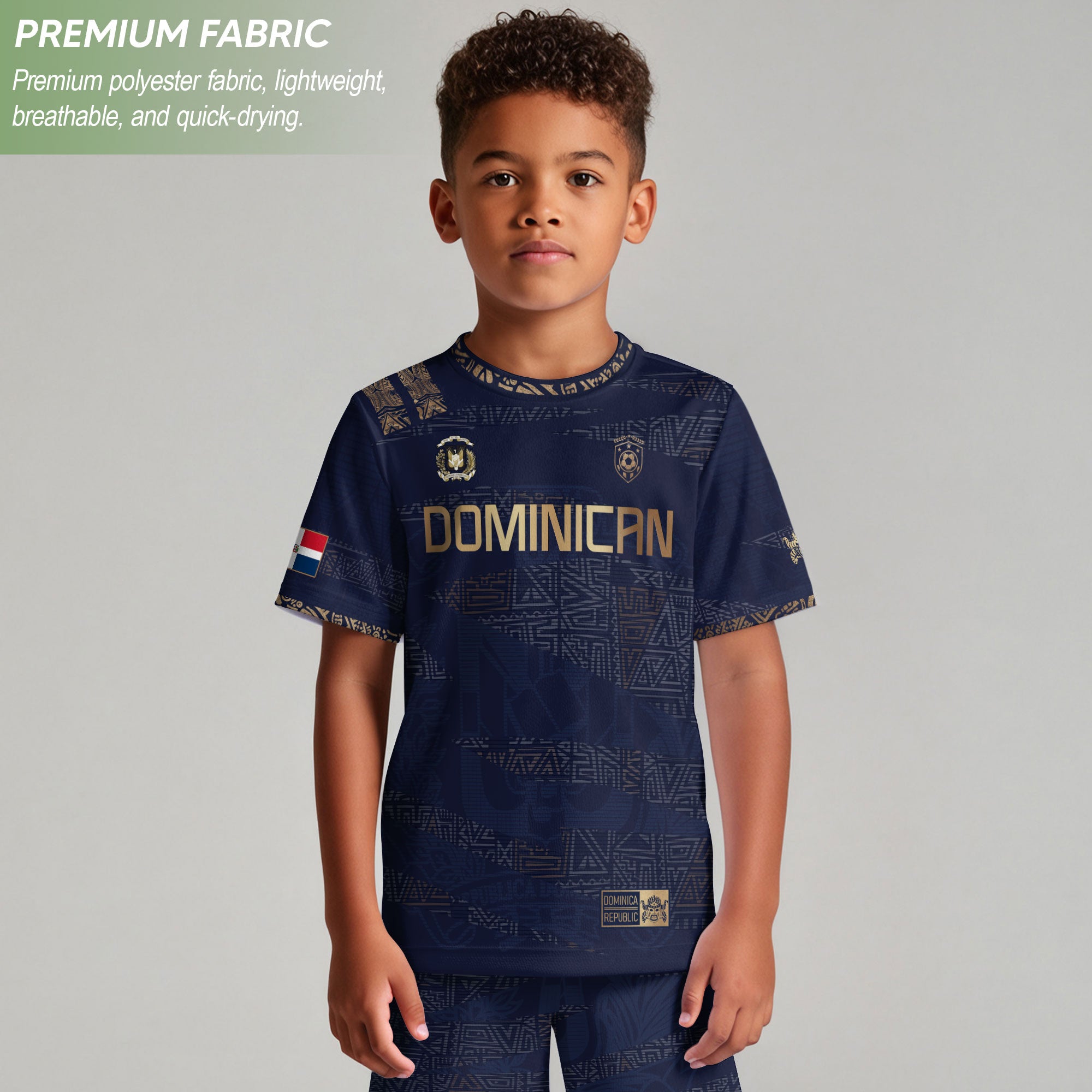 Dominican Republic Youth Soccer Jersey Navy Gold Cultural Pride