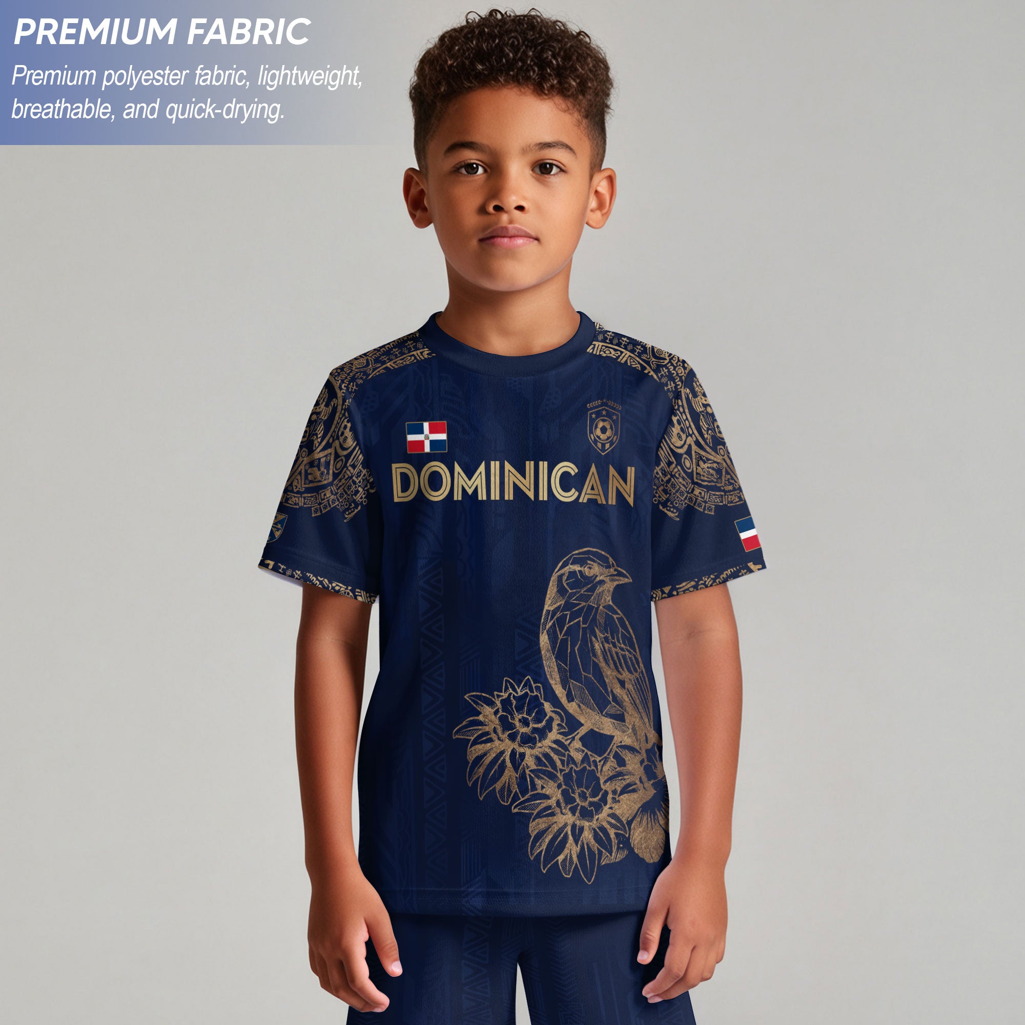 Dominican Republic Kids Soccer Jersey Yellow Cultural Pride Collection