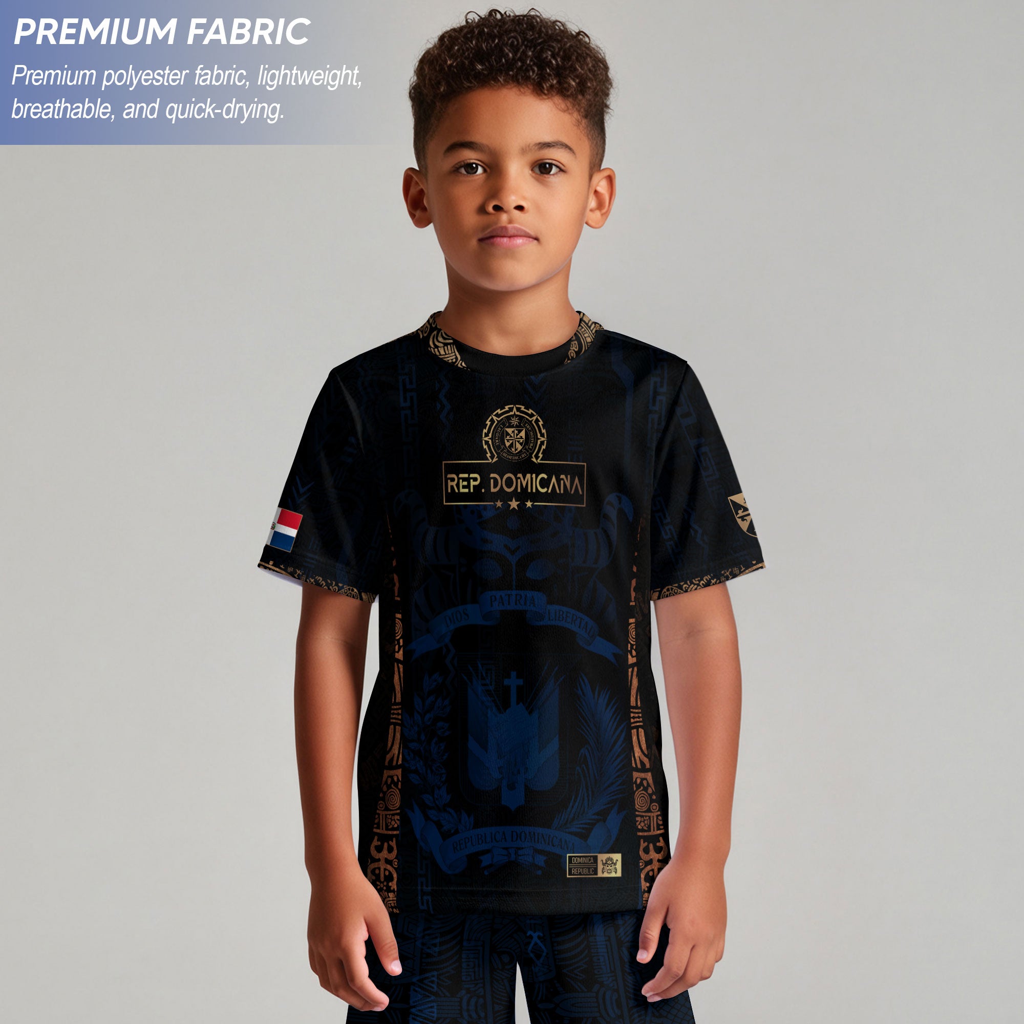Dominican Kids Soccer Jersey Navy Pride Collection