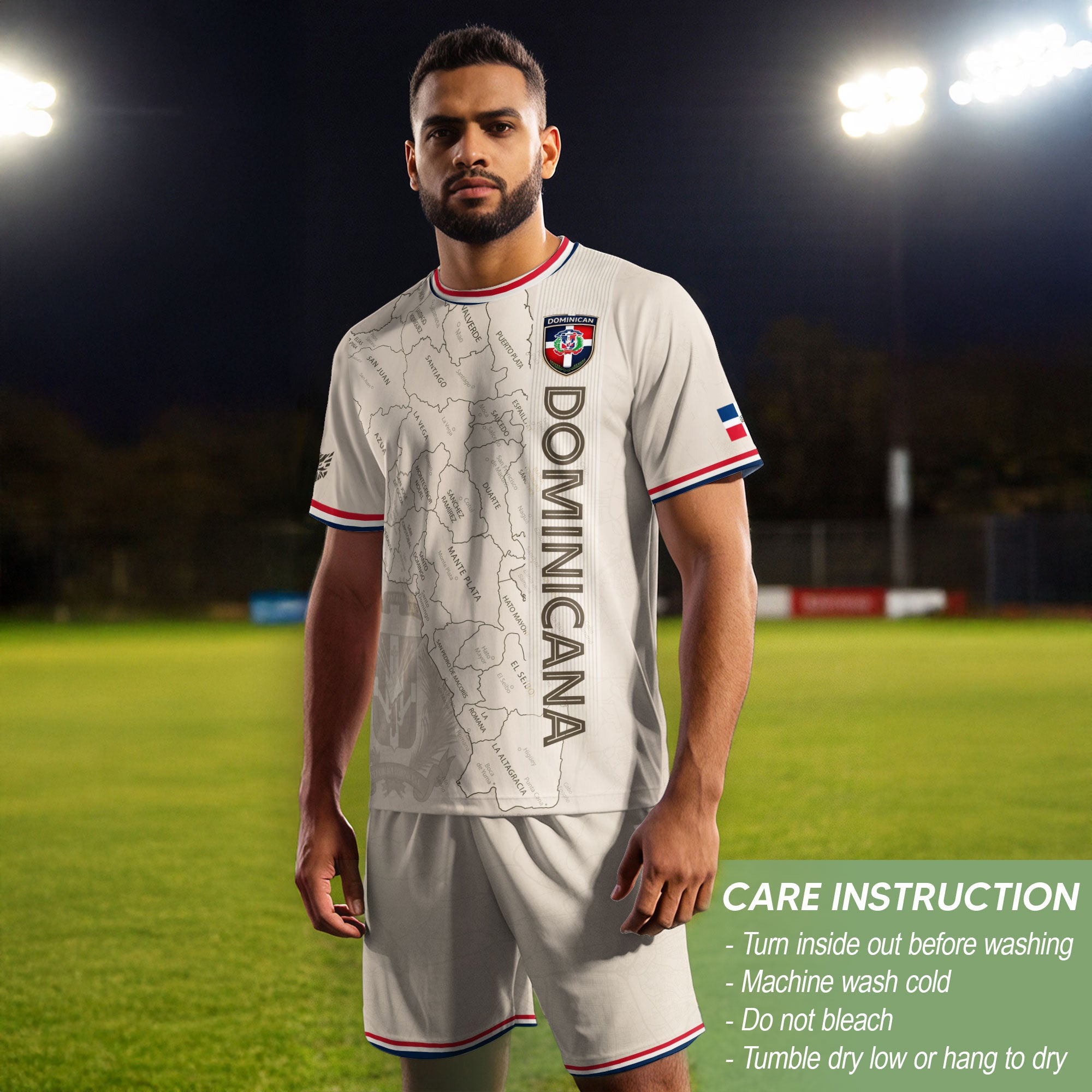 Dominican Heritage Soccer Jersey Beige, Cultural Identity Pride Collection