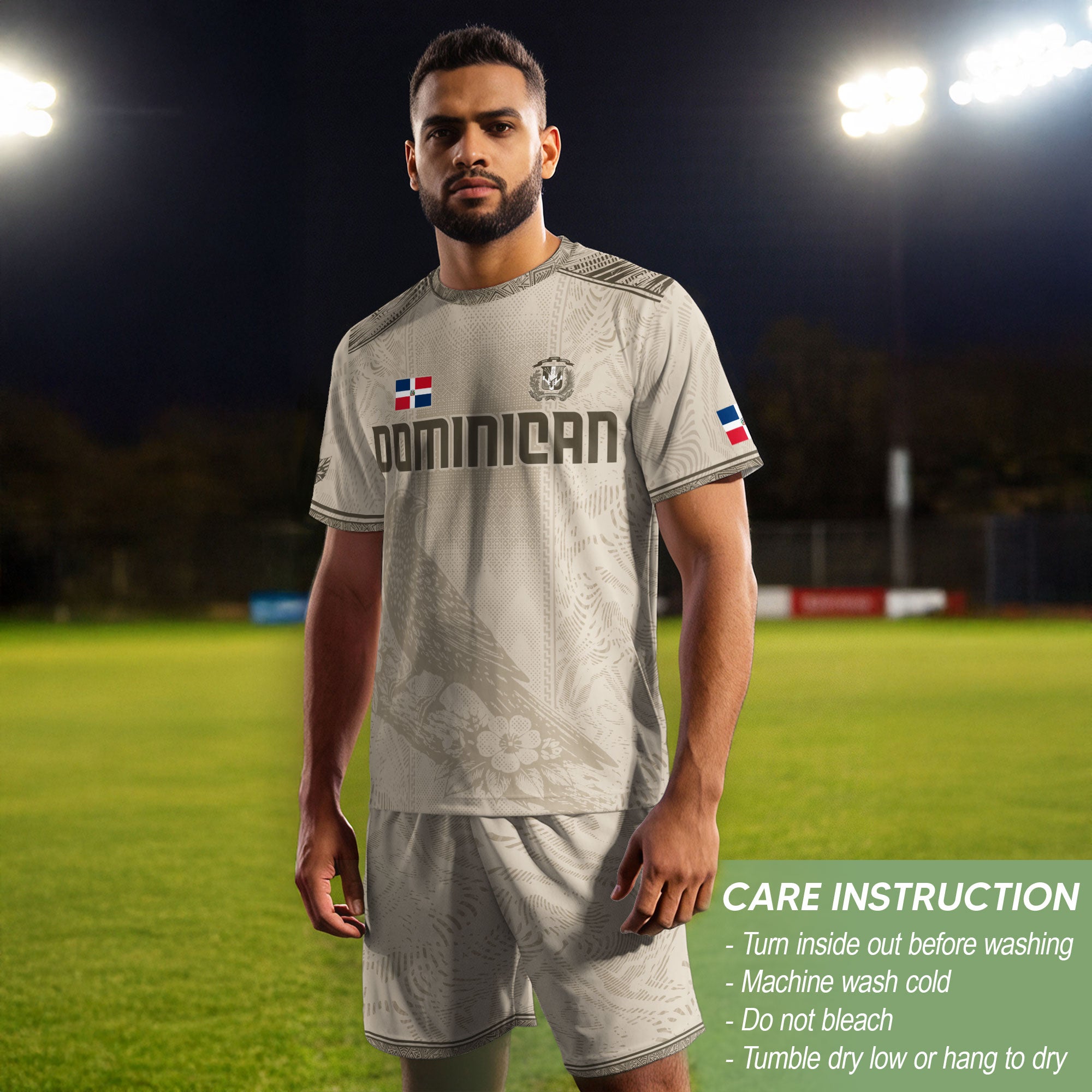 Dominican Republic Heritage Beige Olive Vintage Athletic Taino Art Soccer Jersey