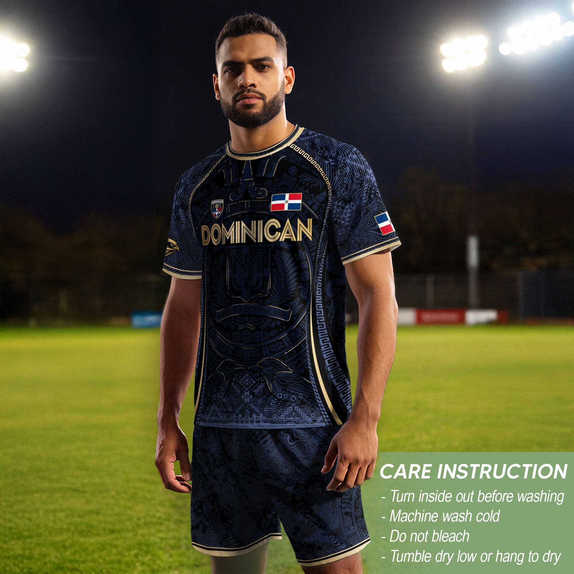 Dominican Republic Heritage Navy Gold Geometric National Soccer Jersey
