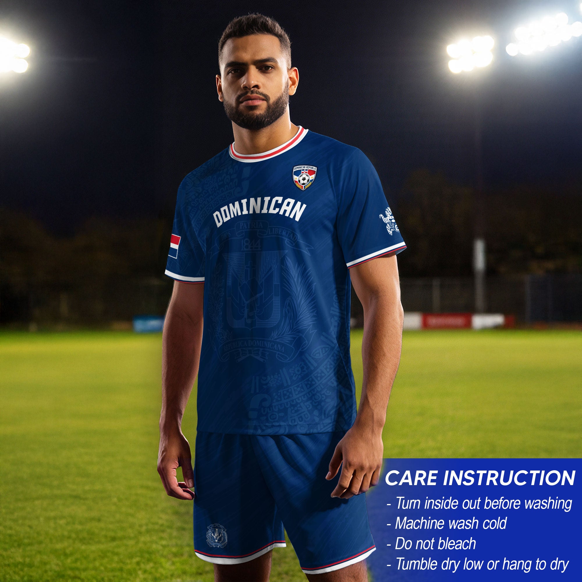 Dominican Republic Heritage Royal Navy National Graphic Soccer Jersey