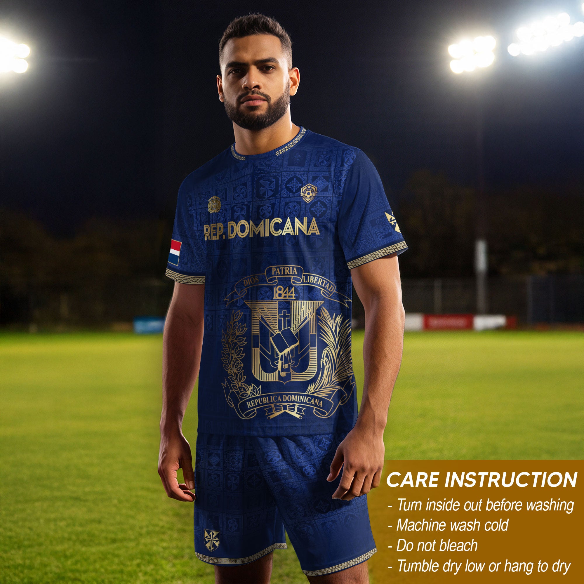 Dominican Republic Heritage Navy Gold Athletic Independence Soccer Jersey