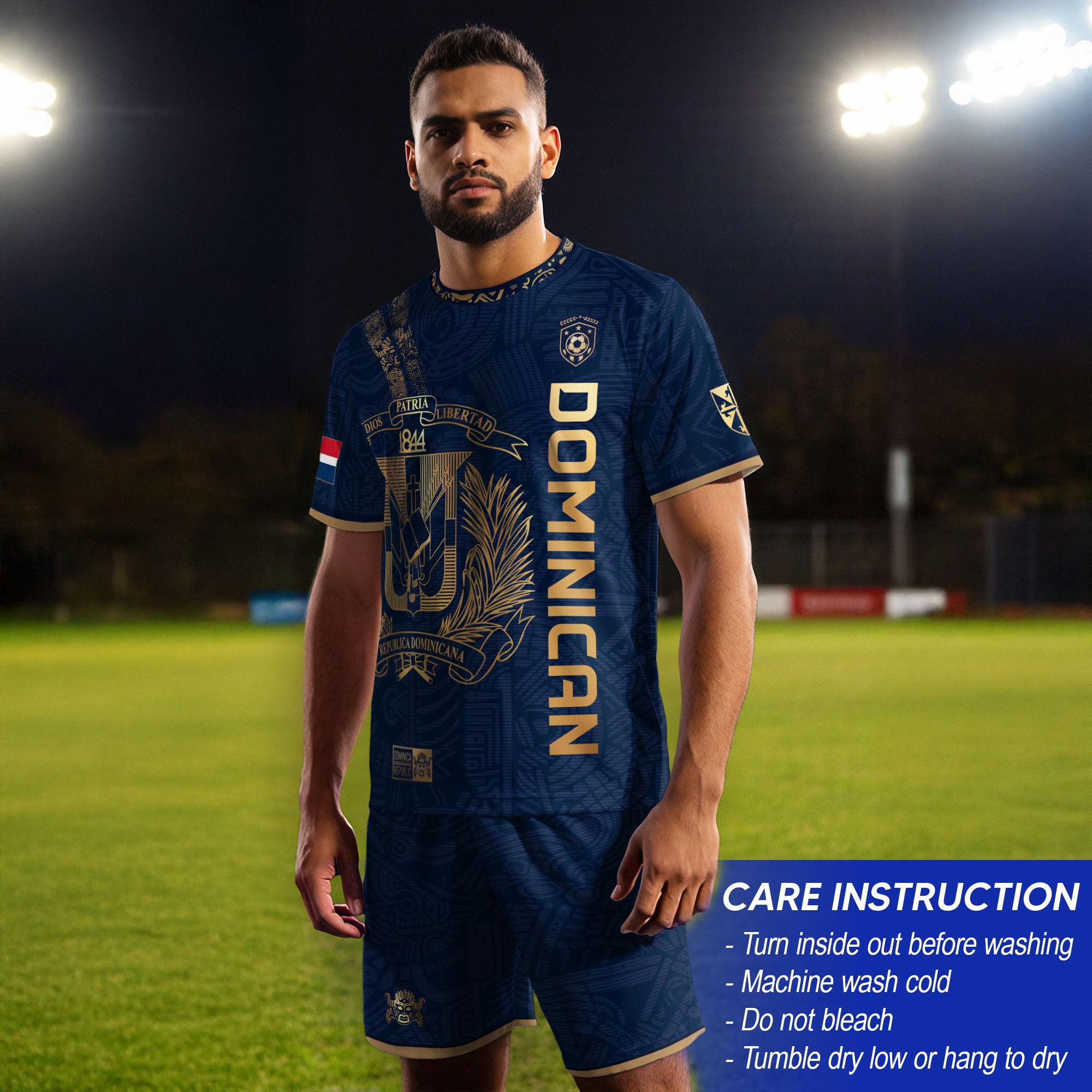 Dominican Republic Navy Gold Vintage National Heritage Shirt Soccer Jersey