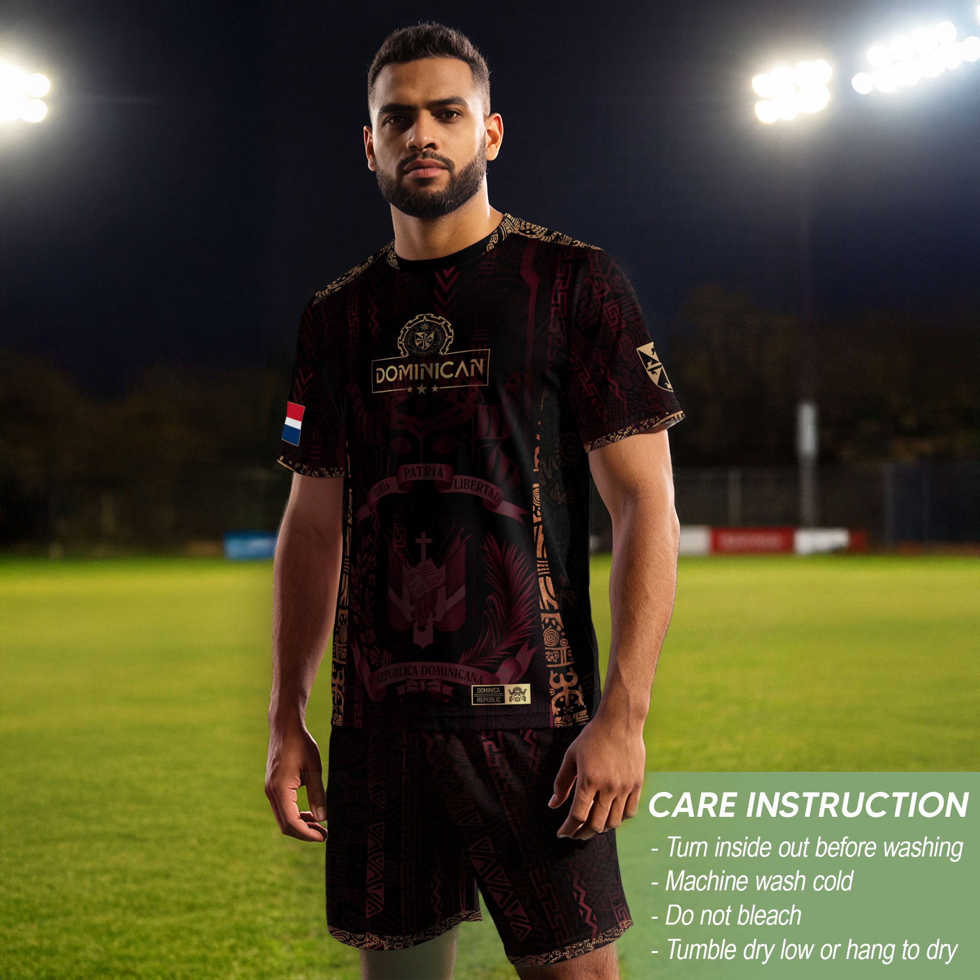 Dominican Republic Orgullo Dominicano Dark Maroon Mask Vintage Soccer Jersey