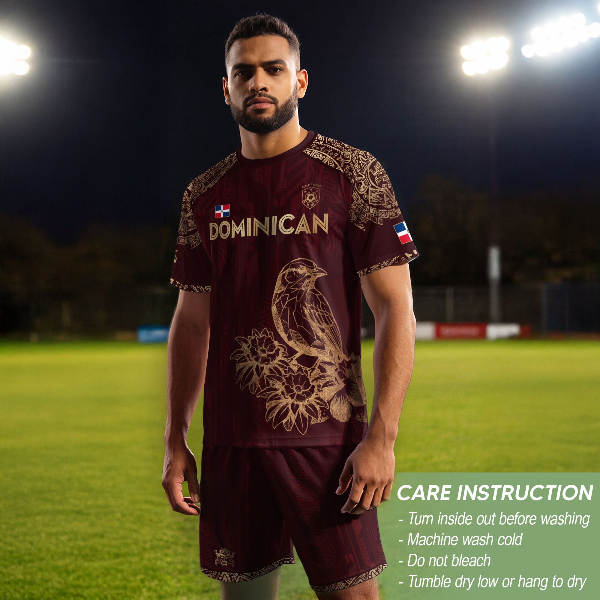 Dominican Republic Orgullo Dominicano Maroon Gold Cigua Palmera Soccer Jersey
