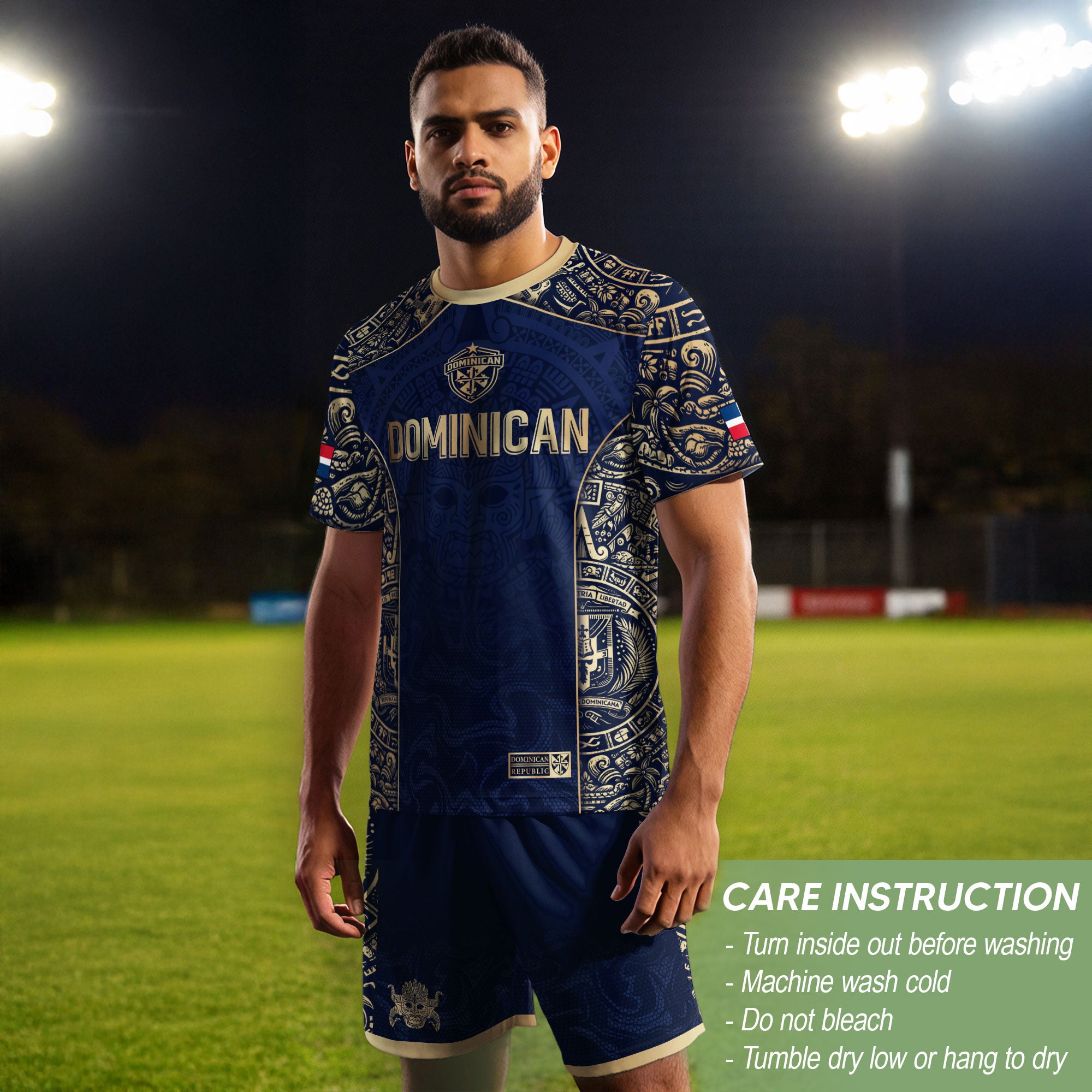 Dominican Republic Independence Navy Gold Mask Heritage Soccer Jersey