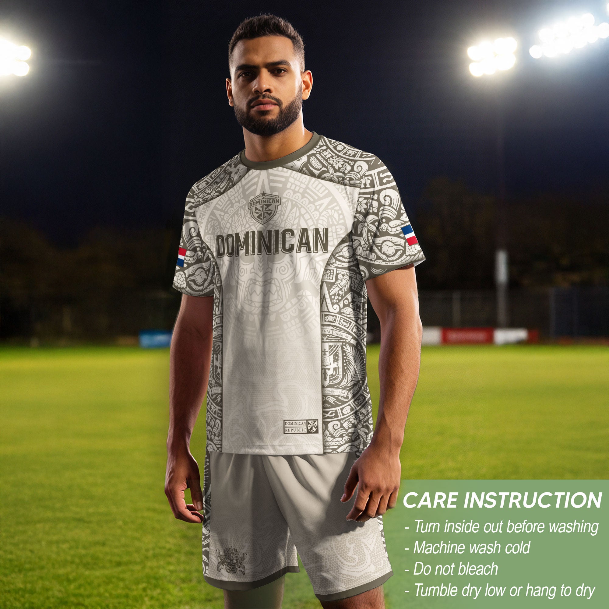 Dominican Republic Heritage Orgullo Dominicano Beige Taino Soccer Jersey