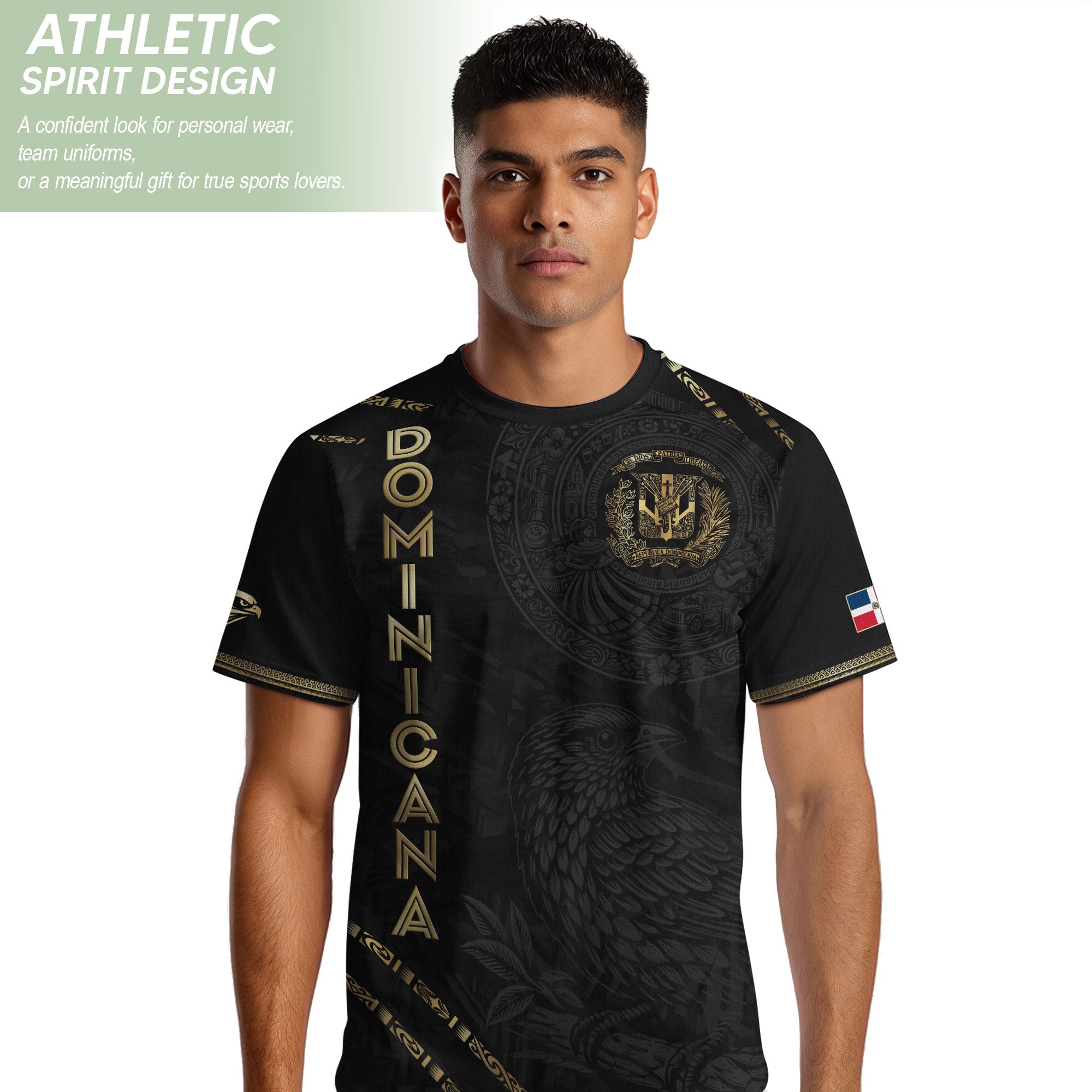 Dominican Heritage Soccer Jersey Black Gold, Cultural Identity & National Pride