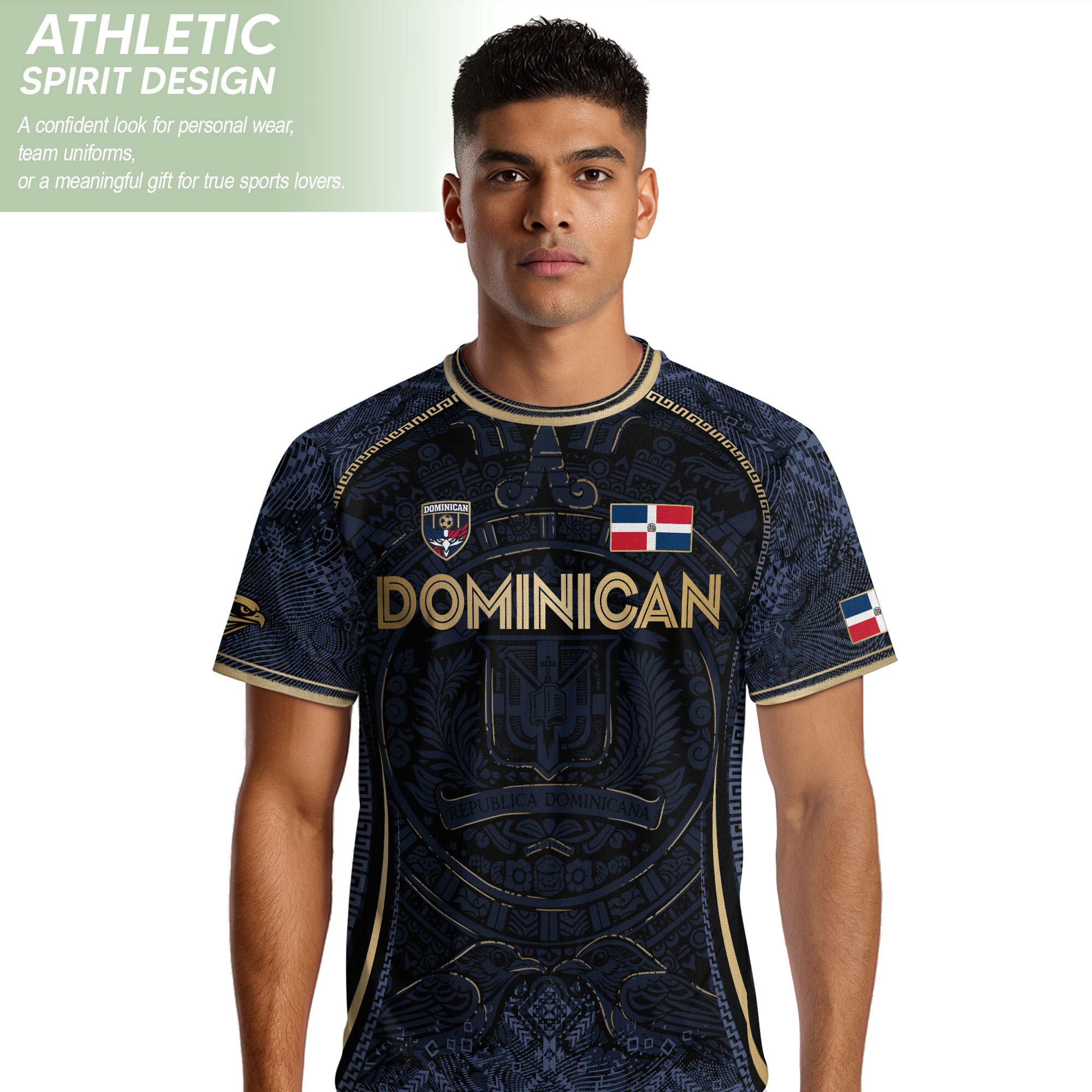 Dominican Republic Heritage Navy Gold Geometric National Soccer Jersey