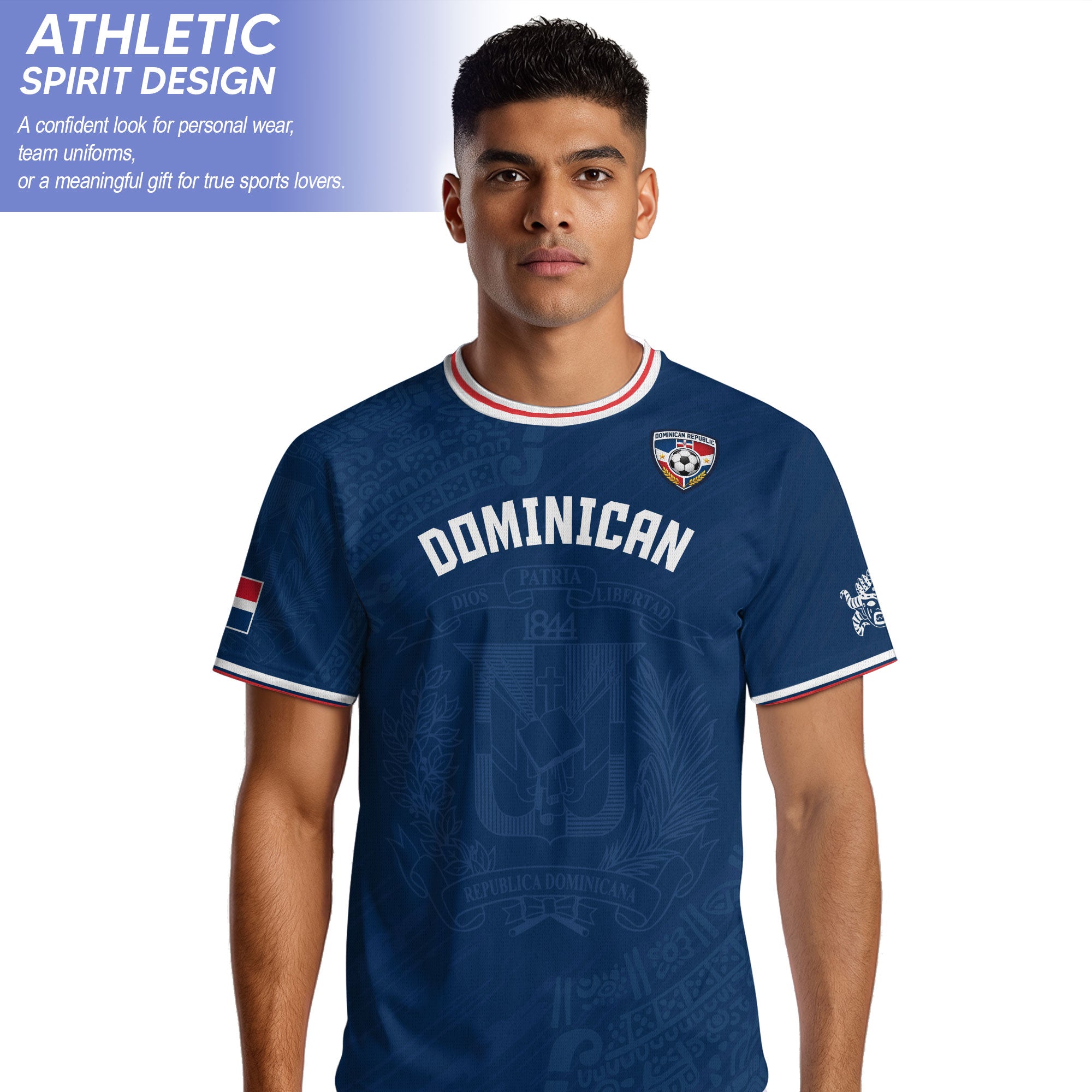 Dominican Republic Heritage Royal Navy National Graphic Soccer Jersey