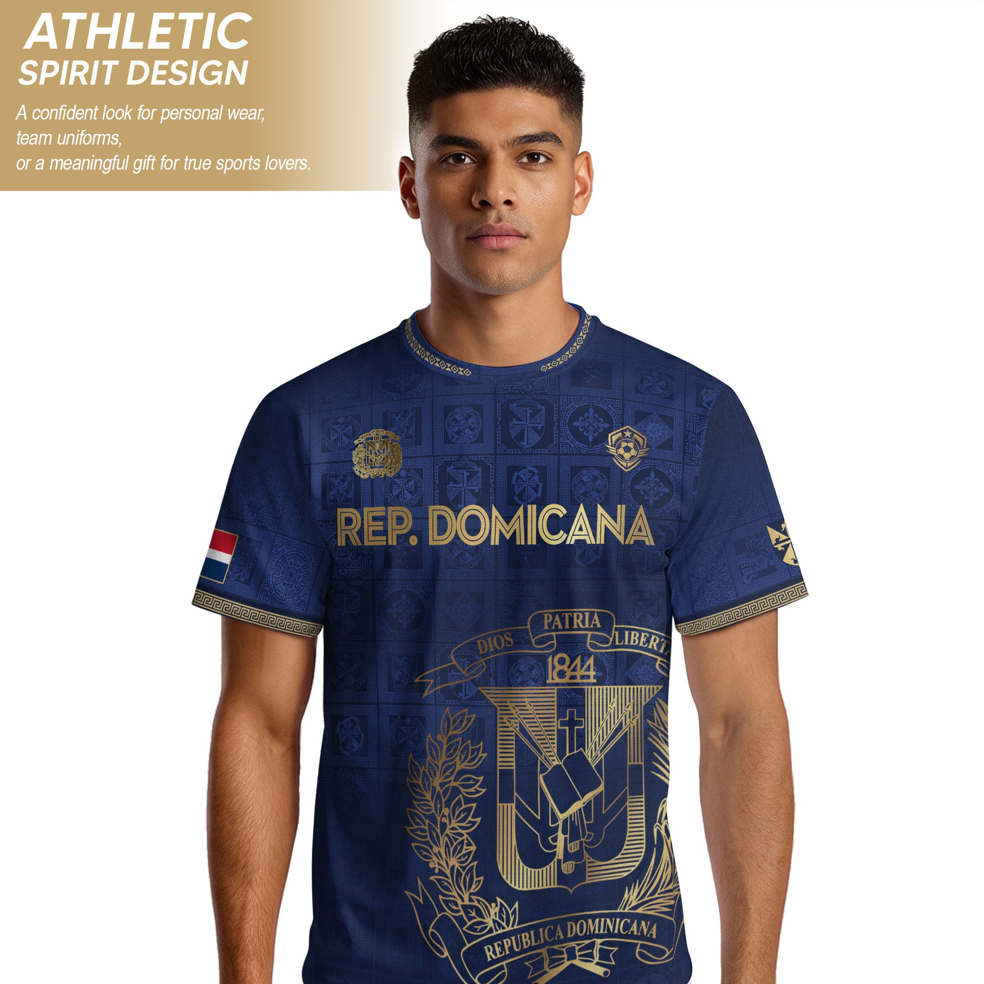 Dominican Republic Heritage Navy Gold Athletic Independence Soccer Jersey