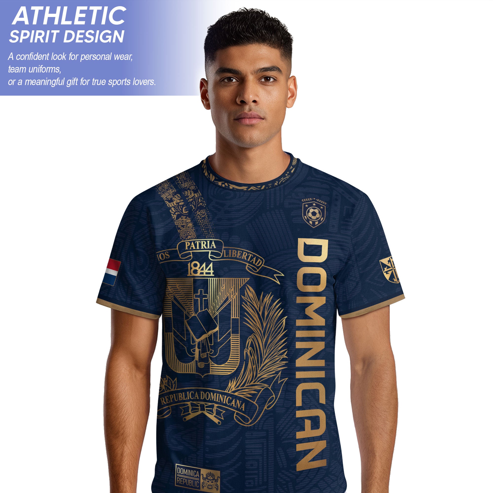 Dominican Republic Navy Gold Vintage National Heritage Shirt Soccer Jersey
