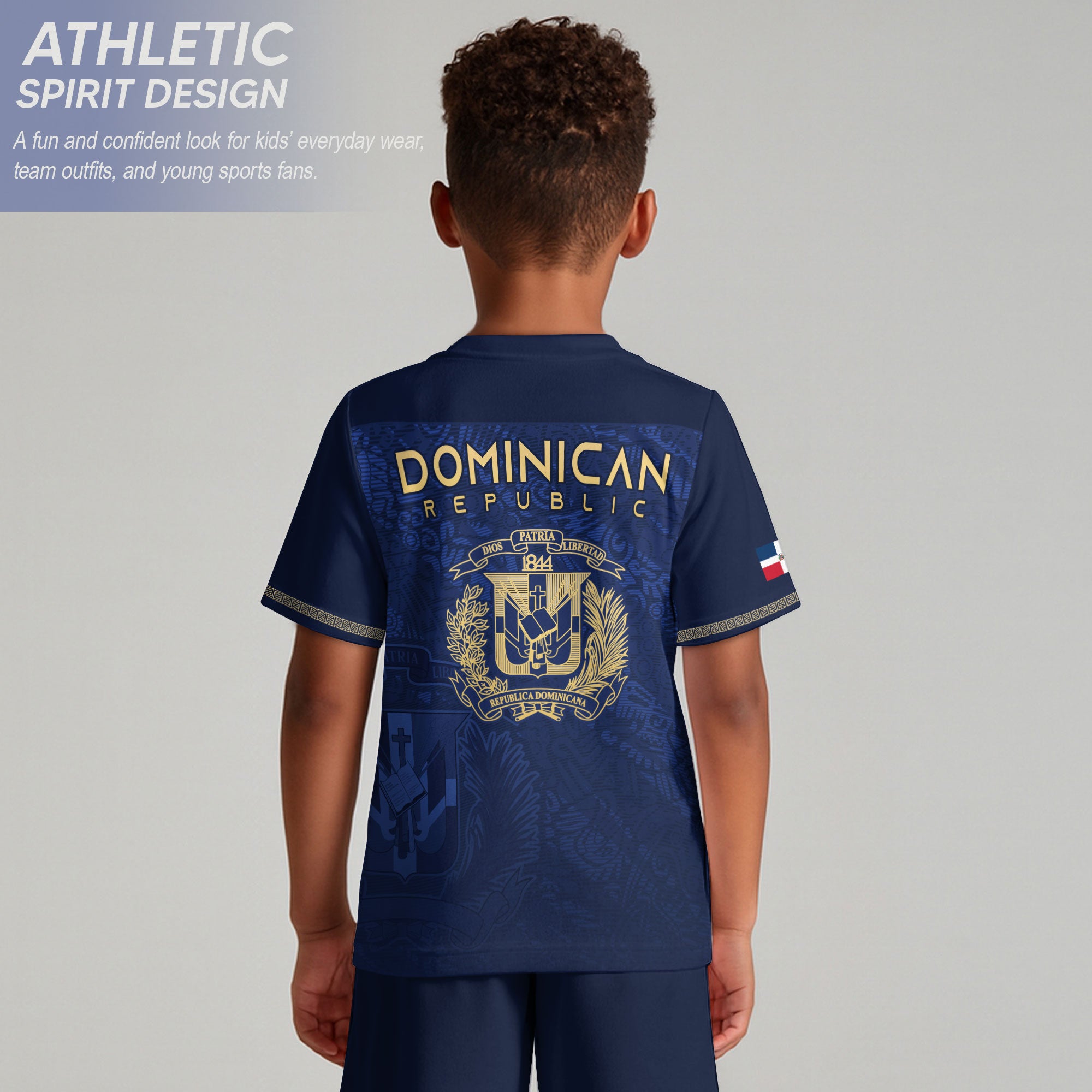 Dominican Republic Kids Youth Heritage Navy Gold National Pride Soccer Jersey