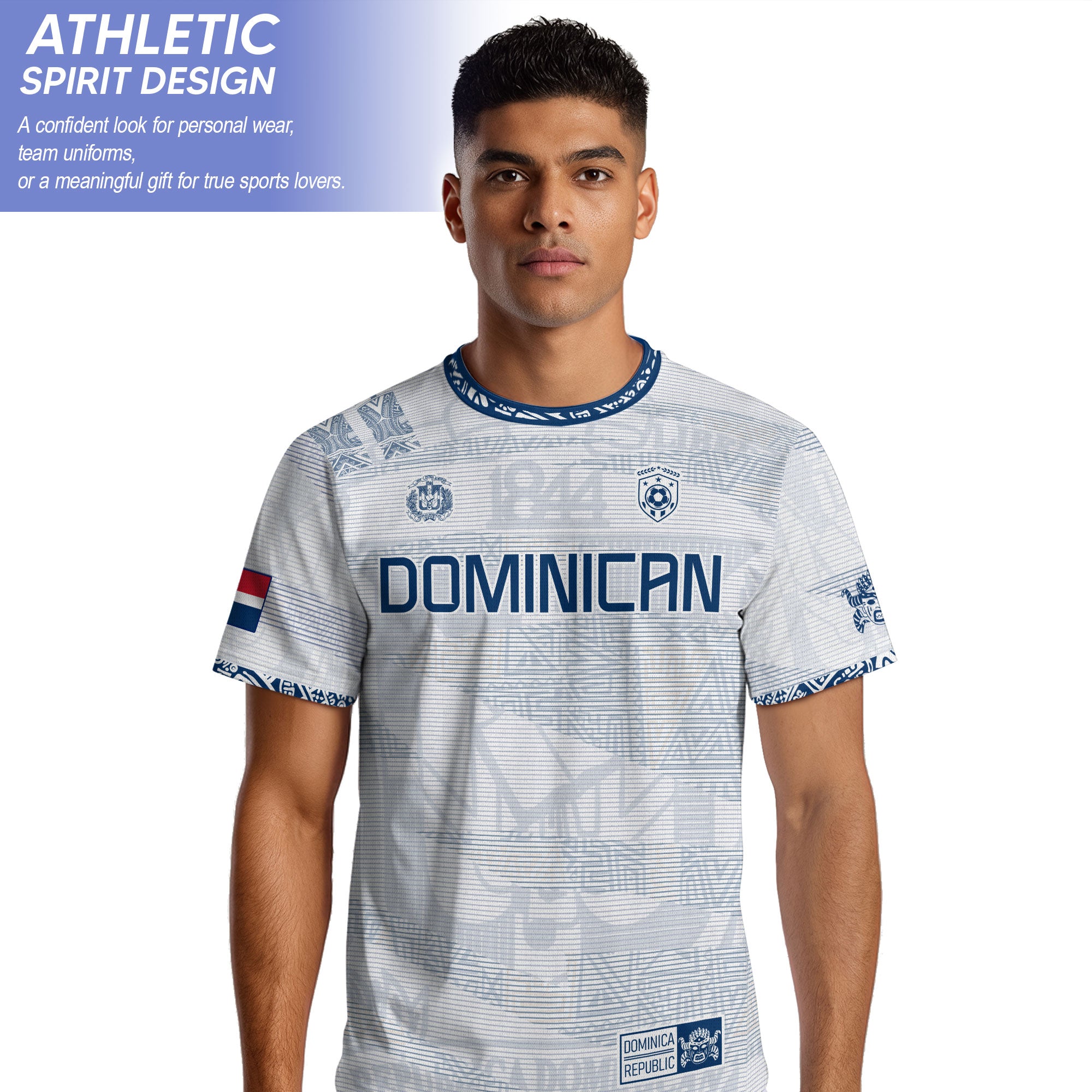 Dominican Republic Heritage White Blue National Soccer Jersey