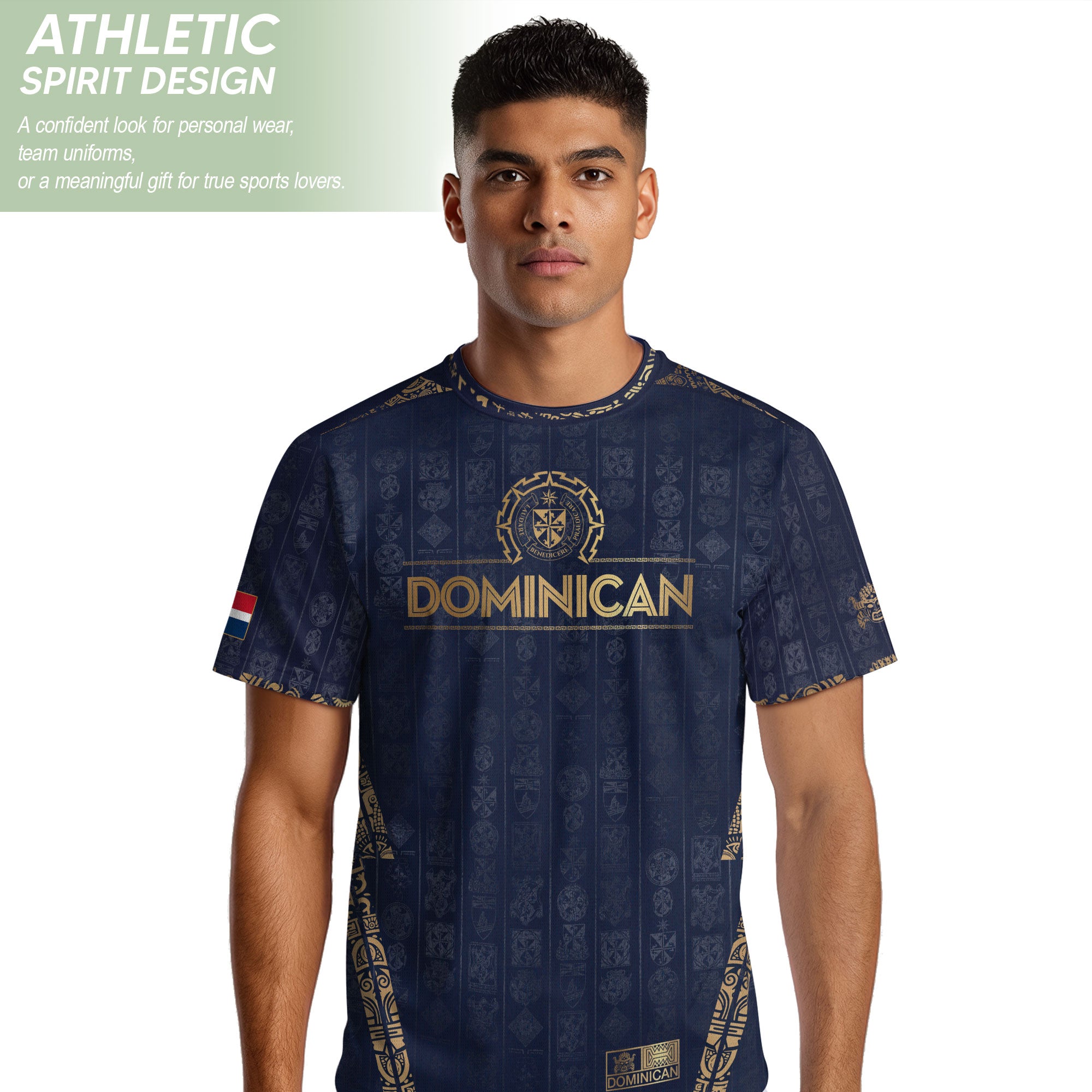 Dominican Republic Heritage Navy Gold Patchwork Soccer Jersey