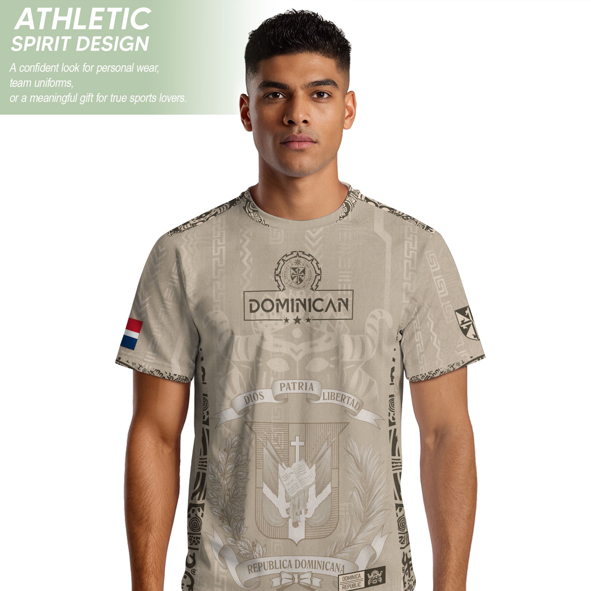 Dominican Republic Orgullo Dominicano Beige Mask Retro Soccer Jersey